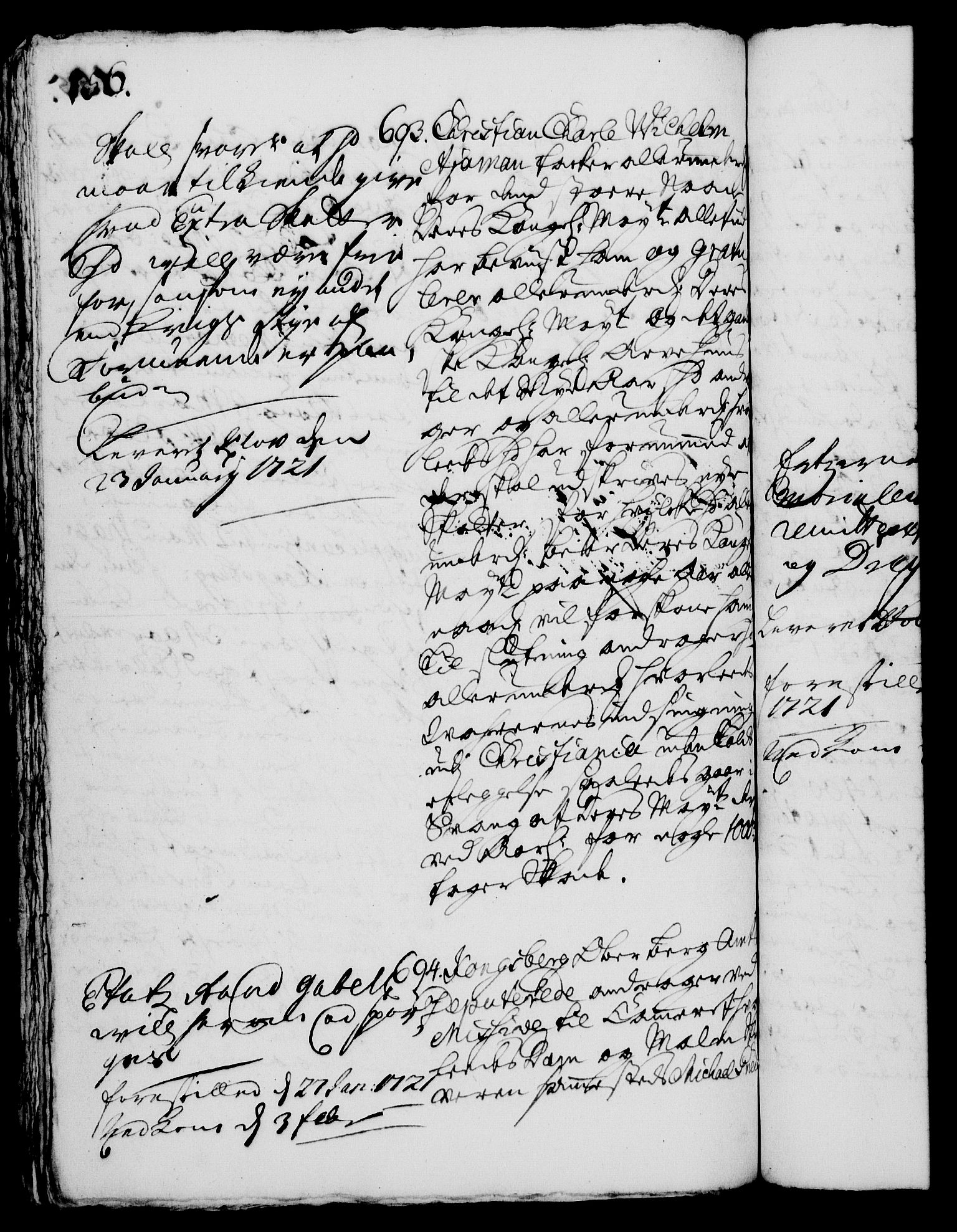 Rentekammeret, Kammerkanselliet, RA/EA-3111/G/Gh/Gha/L0003: Norsk ekstraktmemorialprotokoll, sak. 600-765 (merket RK 53.48), 1720-1721, s. 156