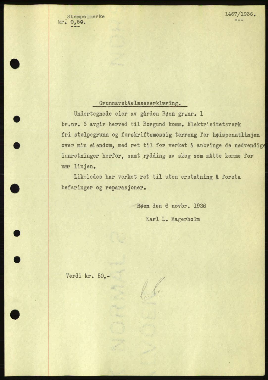 Nordre Sunnmøre sorenskriveri, SAT/A-0006/1/2/2C/2Ca: Pantebok nr. A2, 1936-1937, Dagboknr: 1467/1936