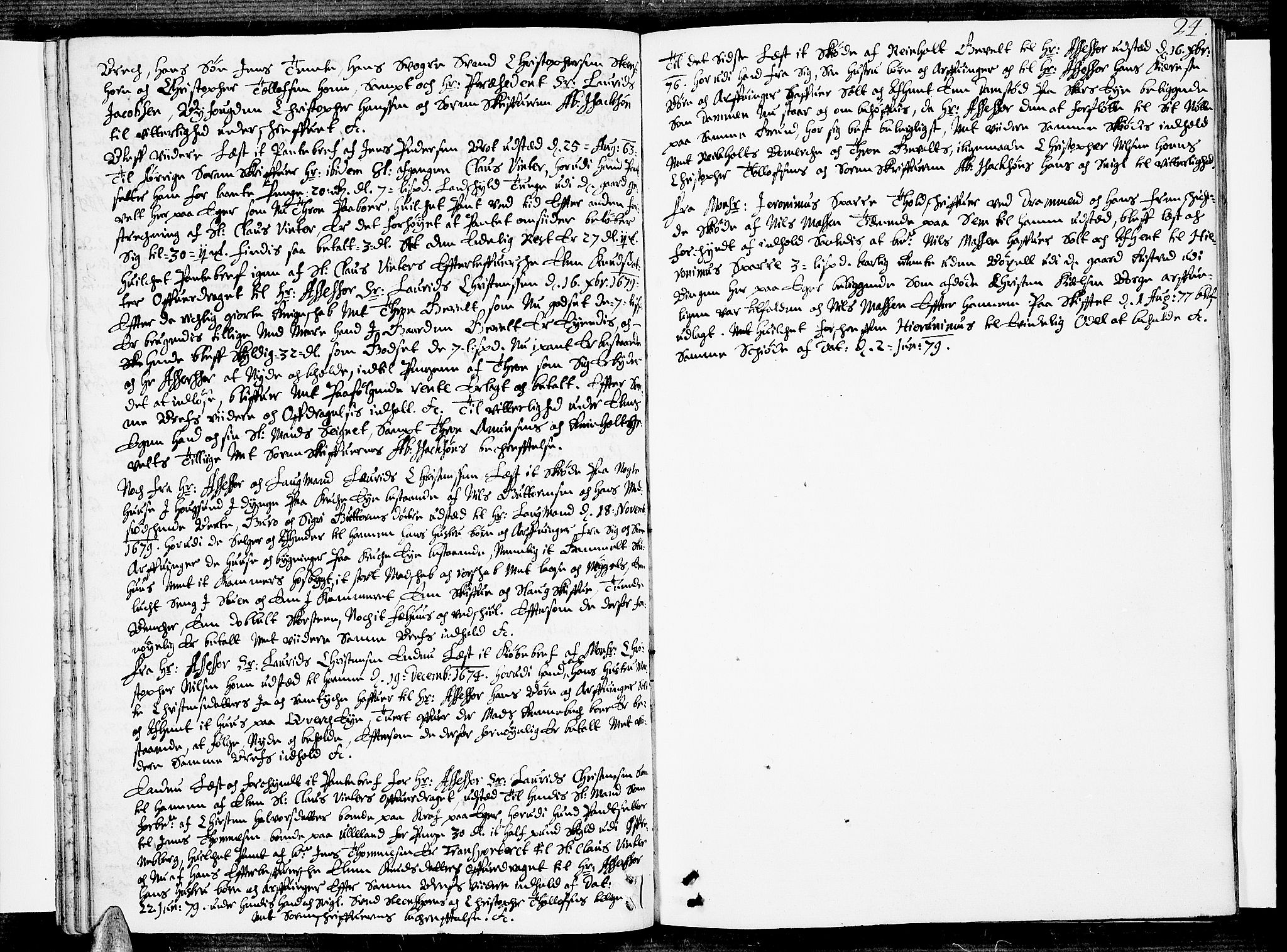 Eiker, Modum og Sigdal sorenskriveri, AV/SAKO-A-123/F/Fa/Faa/L0014: Tingbok, 1679, s. 23b-24a