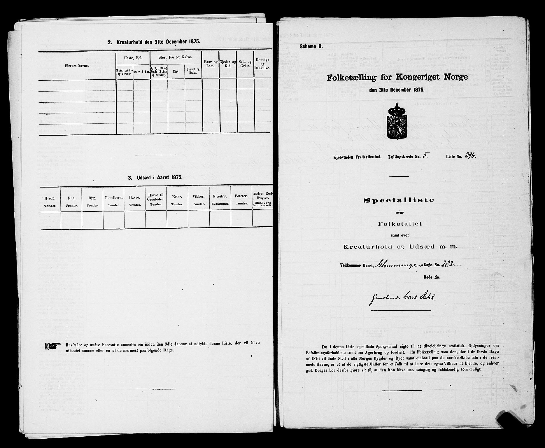 RA, Folketelling 1875 for 0103B Fredrikstad prestegjeld, Fredrikstad kjøpstad, 1875, s. 931