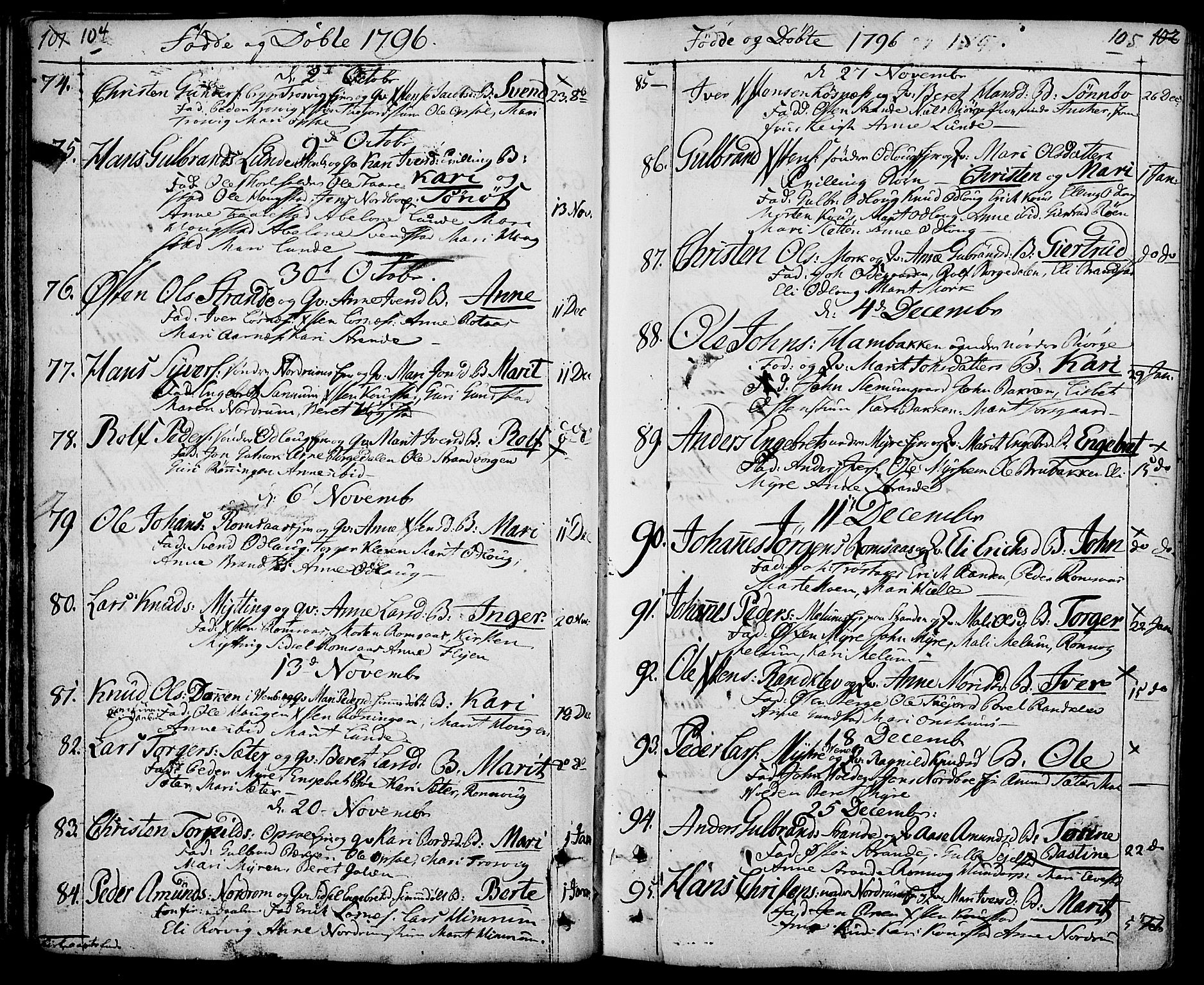Ringebu prestekontor, AV/SAH-PREST-082/H/Ha/Haa/L0003: Ministerialbok nr. 3, 1781-1820, s. 104-105