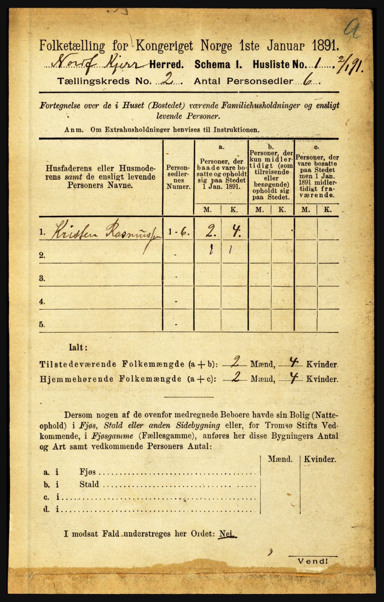 RA, Folketelling 1891 for 1846 Nordfold-Kjerringøy herred, 1891, s. 388