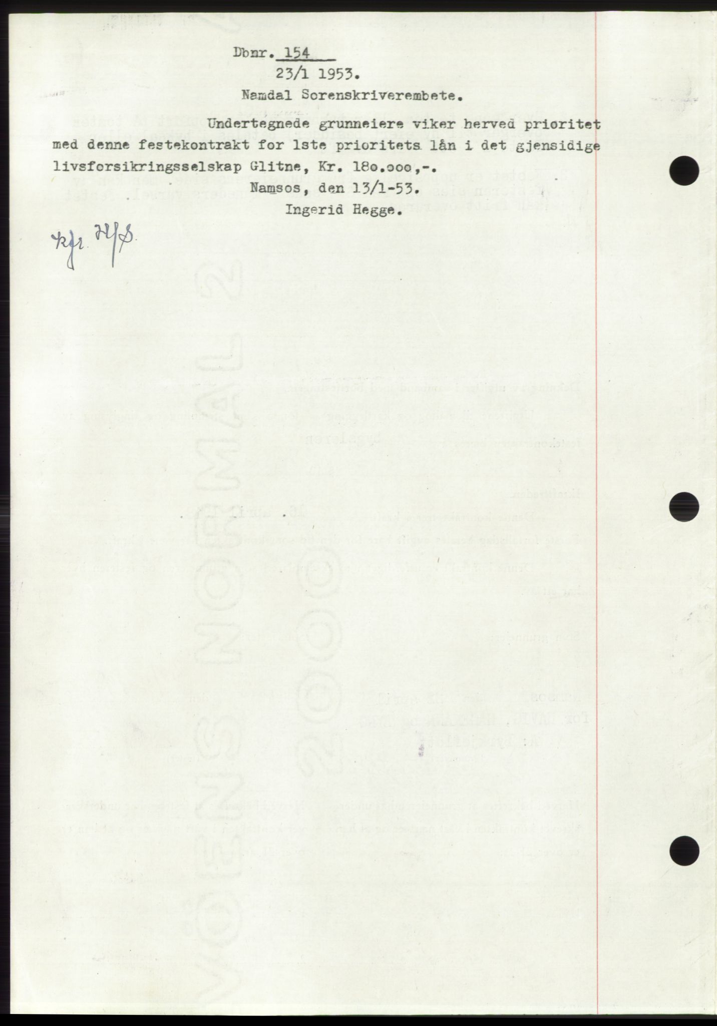 Namdal sorenskriveri, SAT/A-4133/1/2/2C: Pantebok nr. -, 1947-1948, Dagboknr: 154/1948