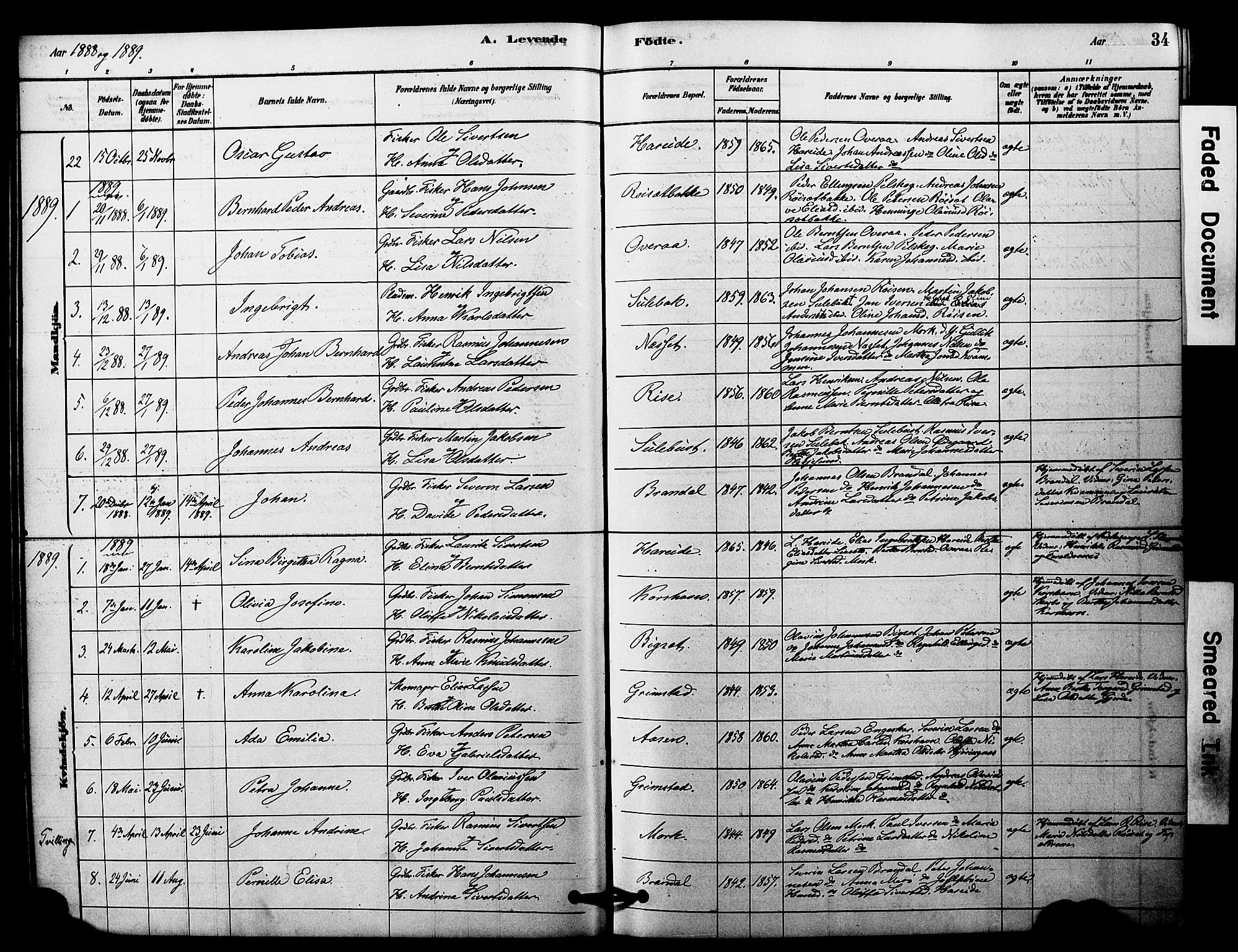 Ministerialprotokoller, klokkerbøker og fødselsregistre - Møre og Romsdal, SAT/A-1454/510/L0122: Ministerialbok nr. 510A02, 1878-1897, s. 34