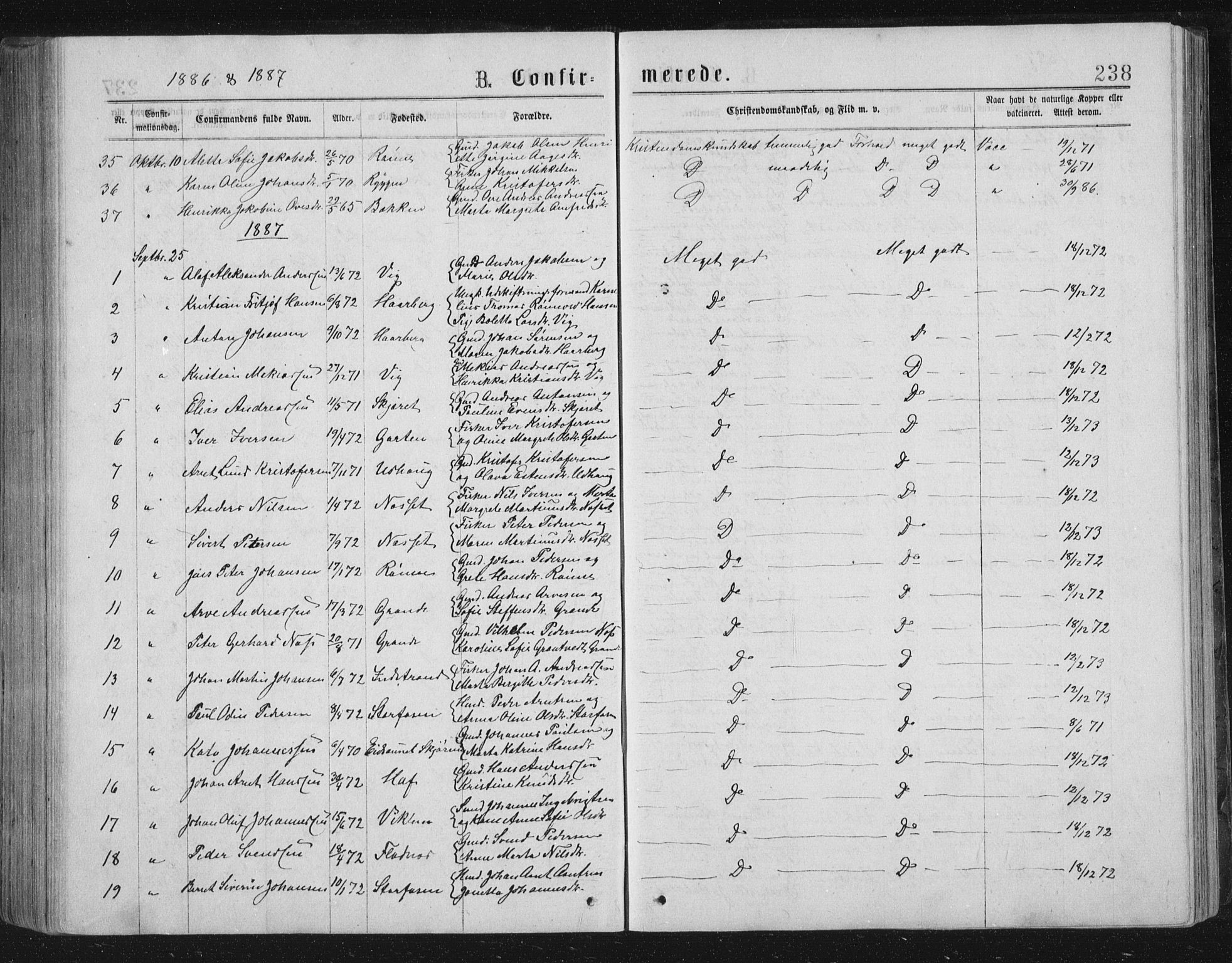 Ministerialprotokoller, klokkerbøker og fødselsregistre - Sør-Trøndelag, AV/SAT-A-1456/659/L0745: Klokkerbok nr. 659C02, 1869-1892, s. 238
