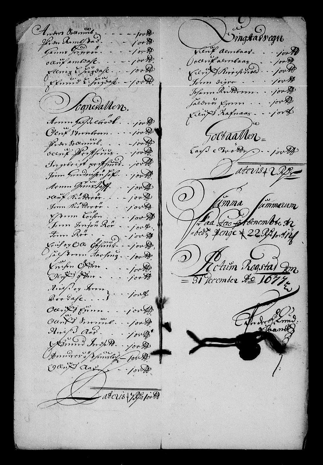 Rentekammeret inntil 1814, Reviderte regnskaper, Stiftamtstueregnskaper, Trondheim stiftamt og Nordland amt, AV/RA-EA-6044/R/Re/L0046: Trondheim stiftamt og Nordland amt, 1677