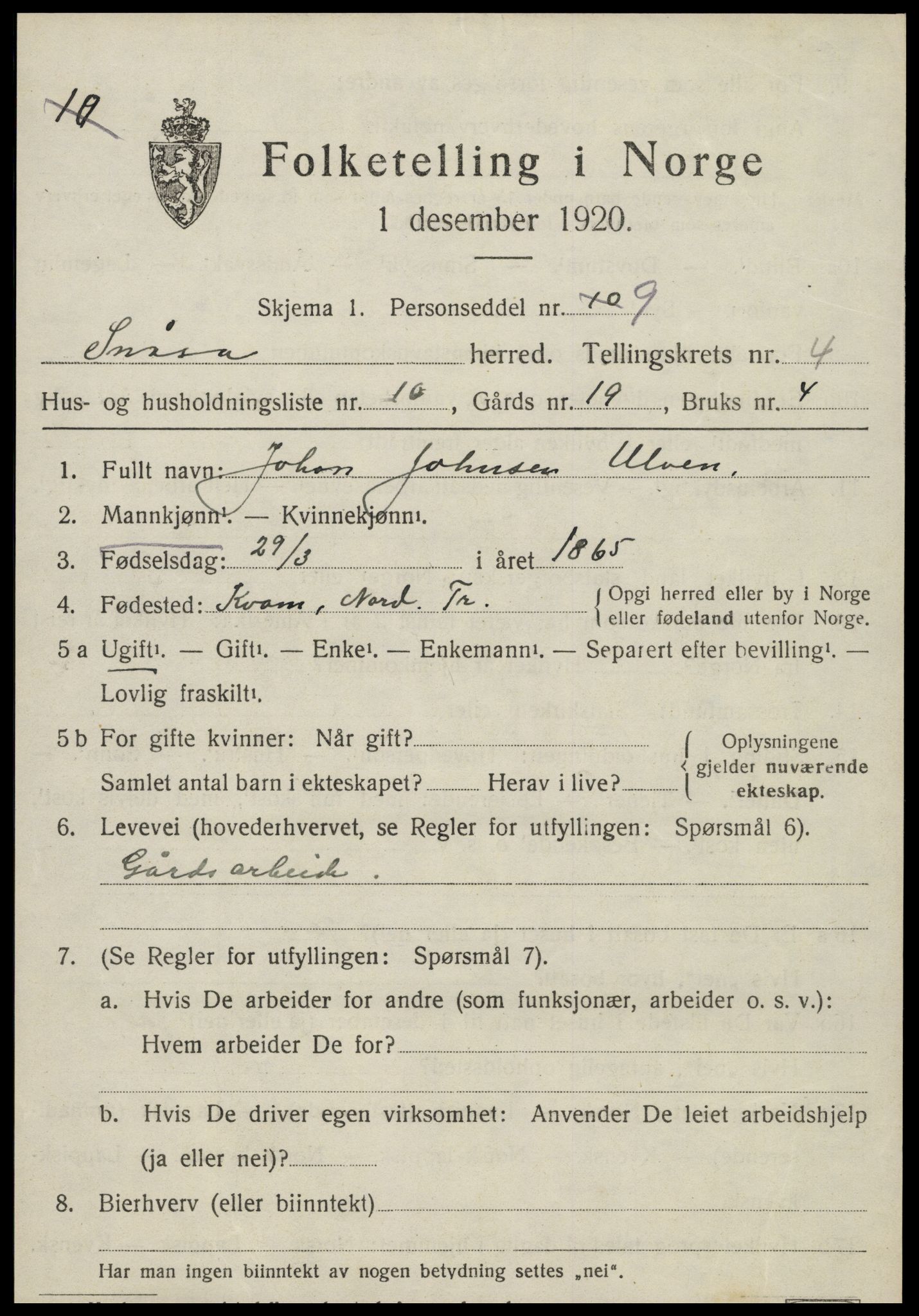 SAT, Folketelling 1920 for 1736 Snåsa herred, 1920, s. 2114