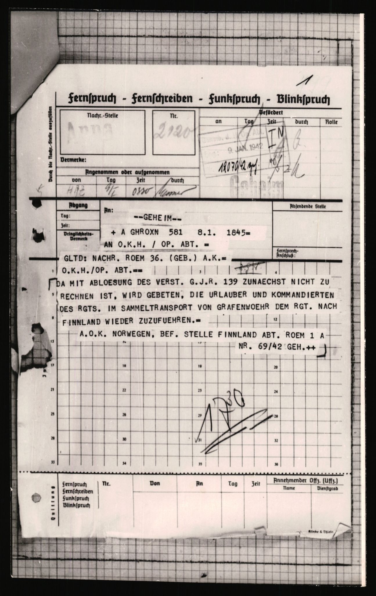 Forsvarets Overkommando. 2 kontor. Arkiv 11.4. Spredte tyske arkivsaker, AV/RA-RAFA-7031/D/Dar/Dara/L0013: AOK Diverse, 1942-1945
