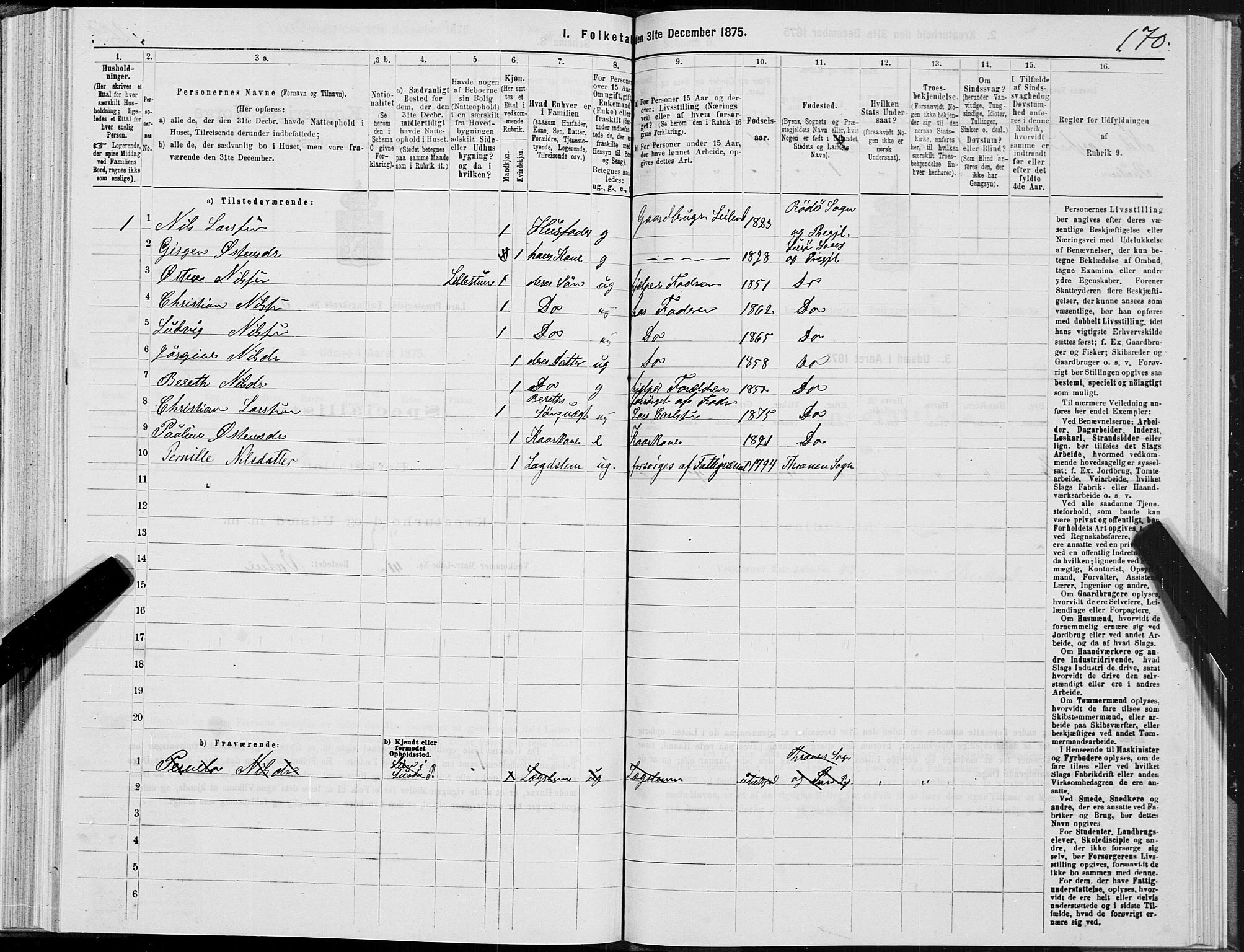 SAT, Folketelling 1875 for 1834P Lurøy prestegjeld, 1875, s. 2170