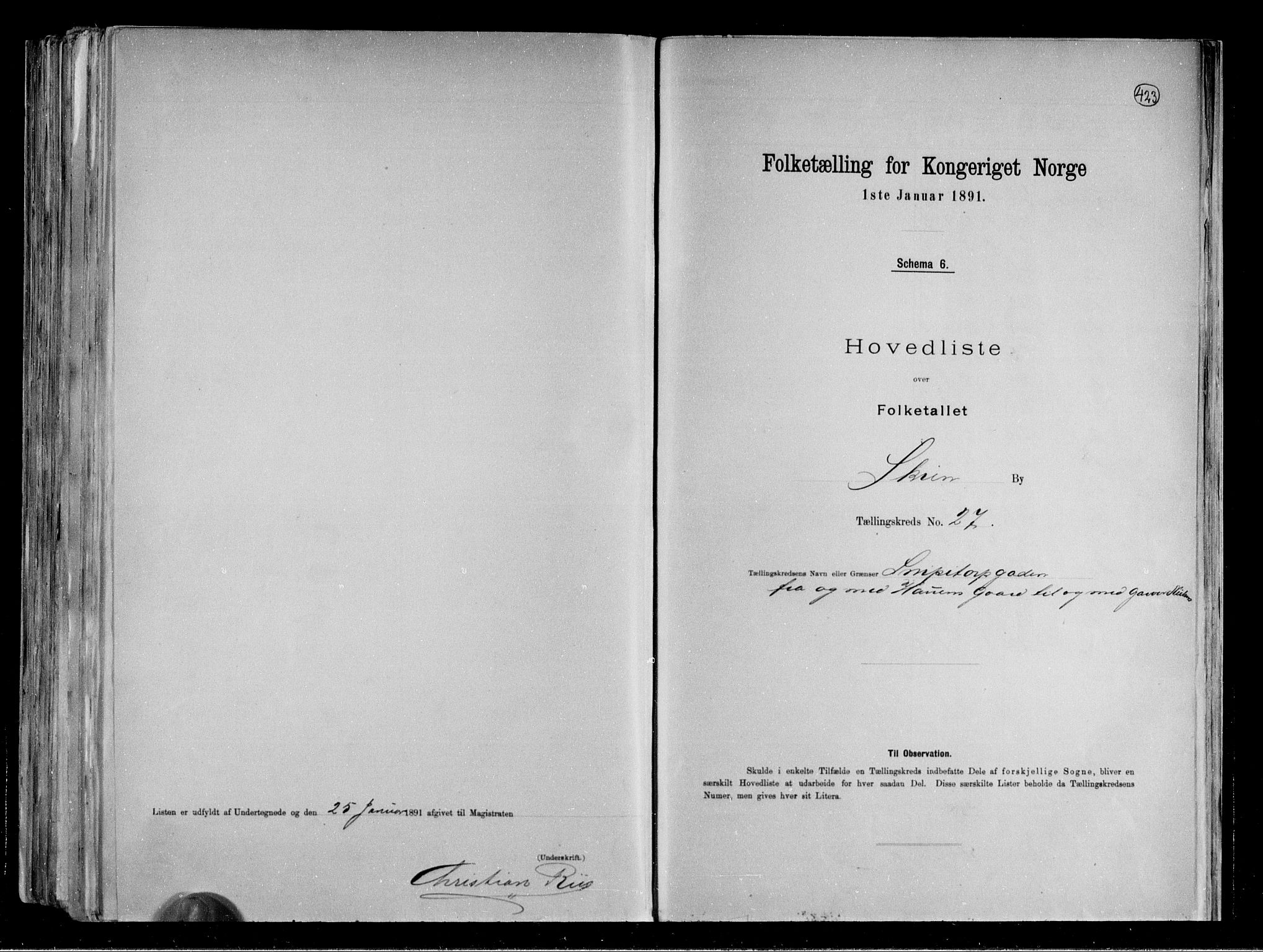 RA, Folketelling 1891 for 0806 Skien kjøpstad, 1891, s. 61
