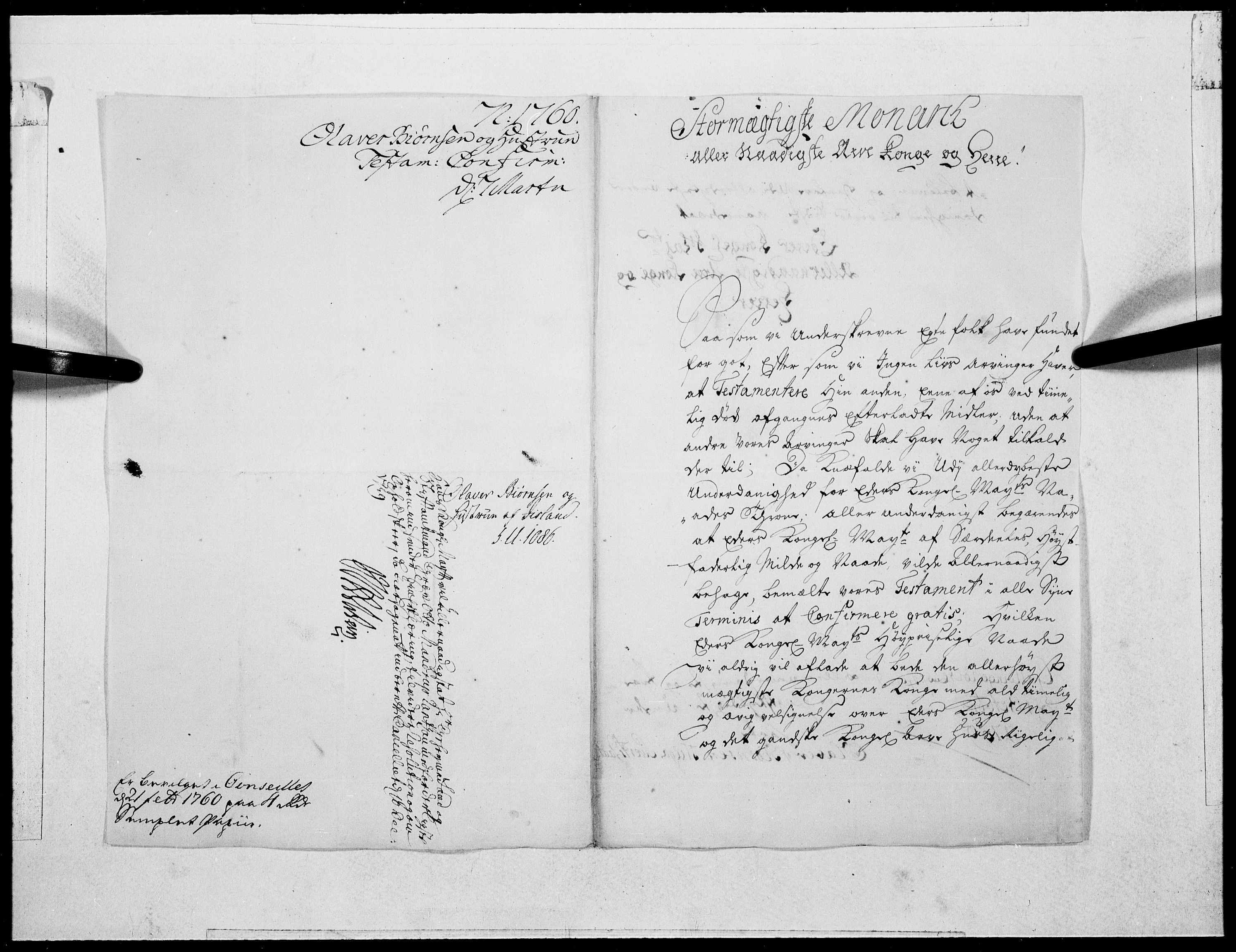 Danske Kanselli 1572-1799, RA/EA-3023/F/Fc/Fcc/Fcca/L0179: Norske innlegg 1572-1799, 1760, s. 128