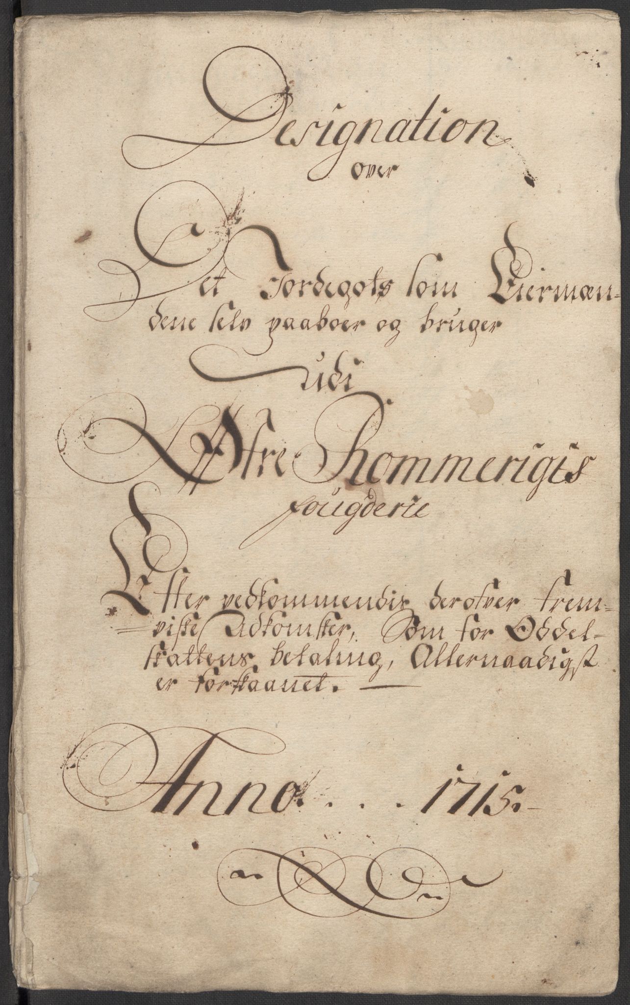 Rentekammeret inntil 1814, Reviderte regnskaper, Fogderegnskap, RA/EA-4092/R12/L0724: Fogderegnskap Øvre Romerike, 1715, s. 115