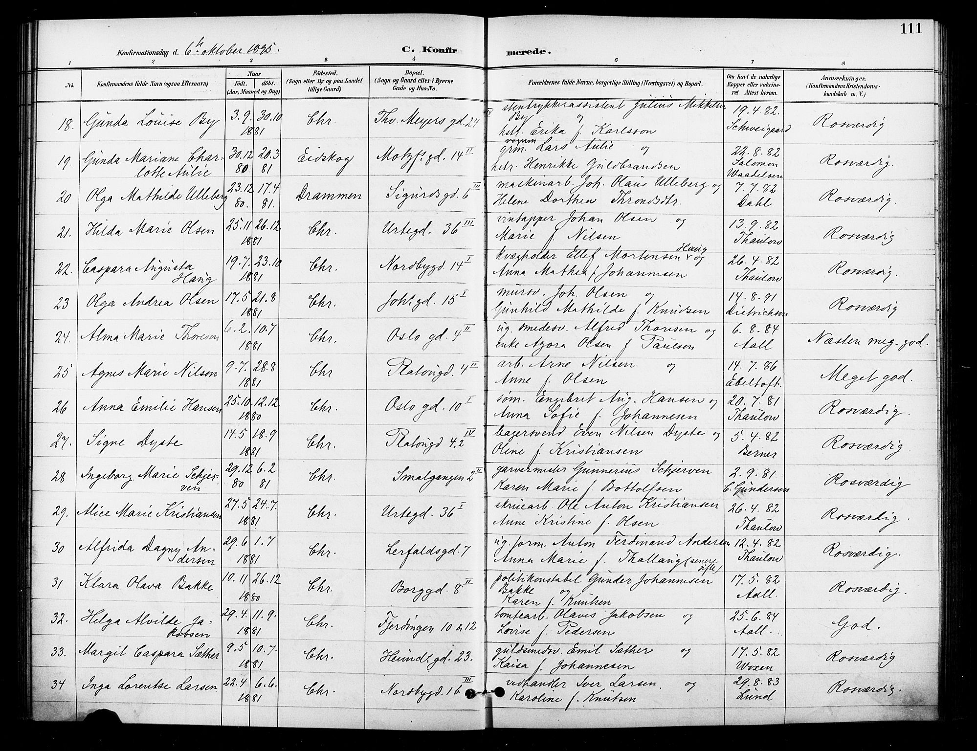 Grønland prestekontor Kirkebøker, AV/SAO-A-10848/F/Fa/L0011: Ministerialbok nr. 11, 1892-1907, s. 111