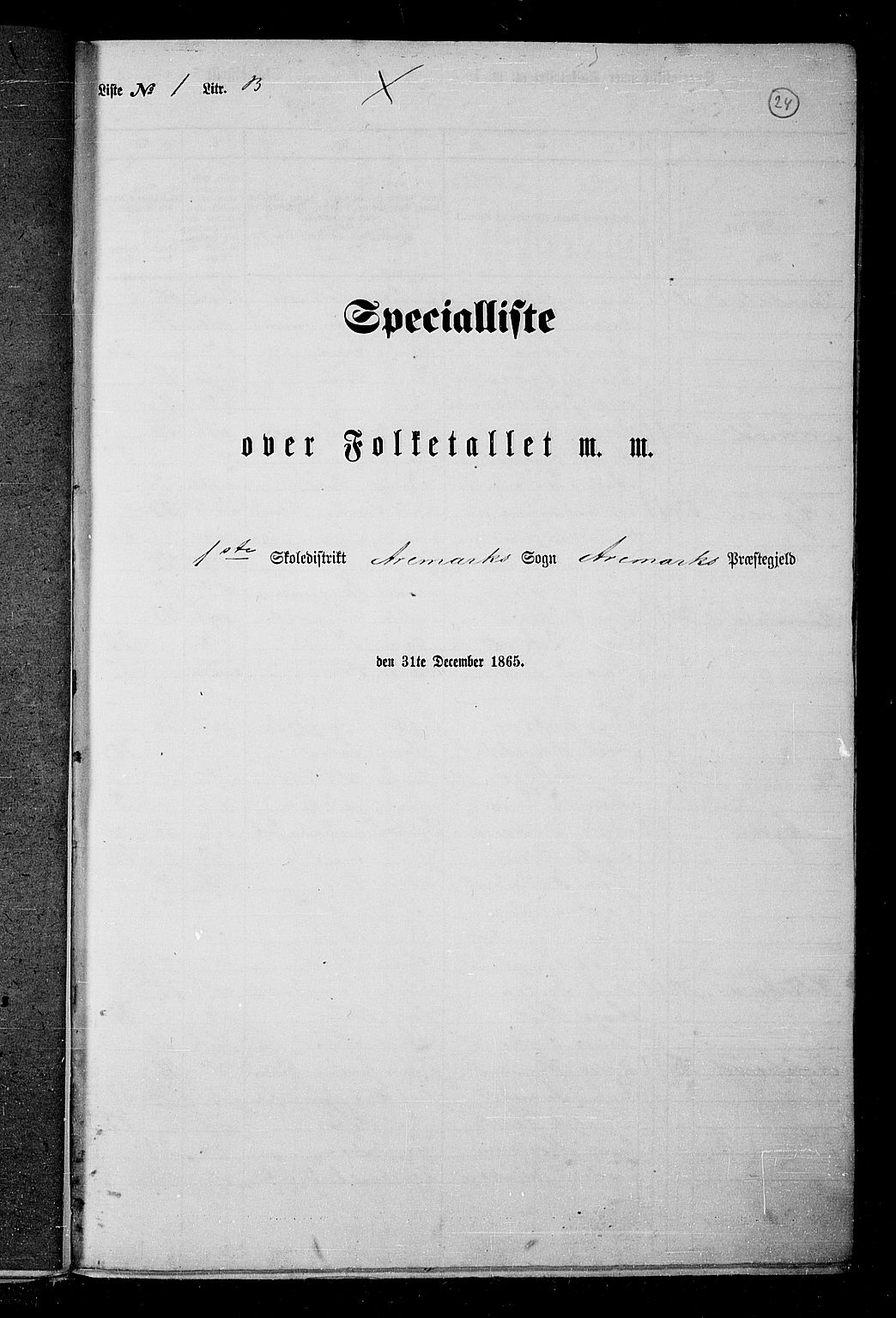 RA, Folketelling 1865 for 0118P Aremark prestegjeld, 1865, s. 25