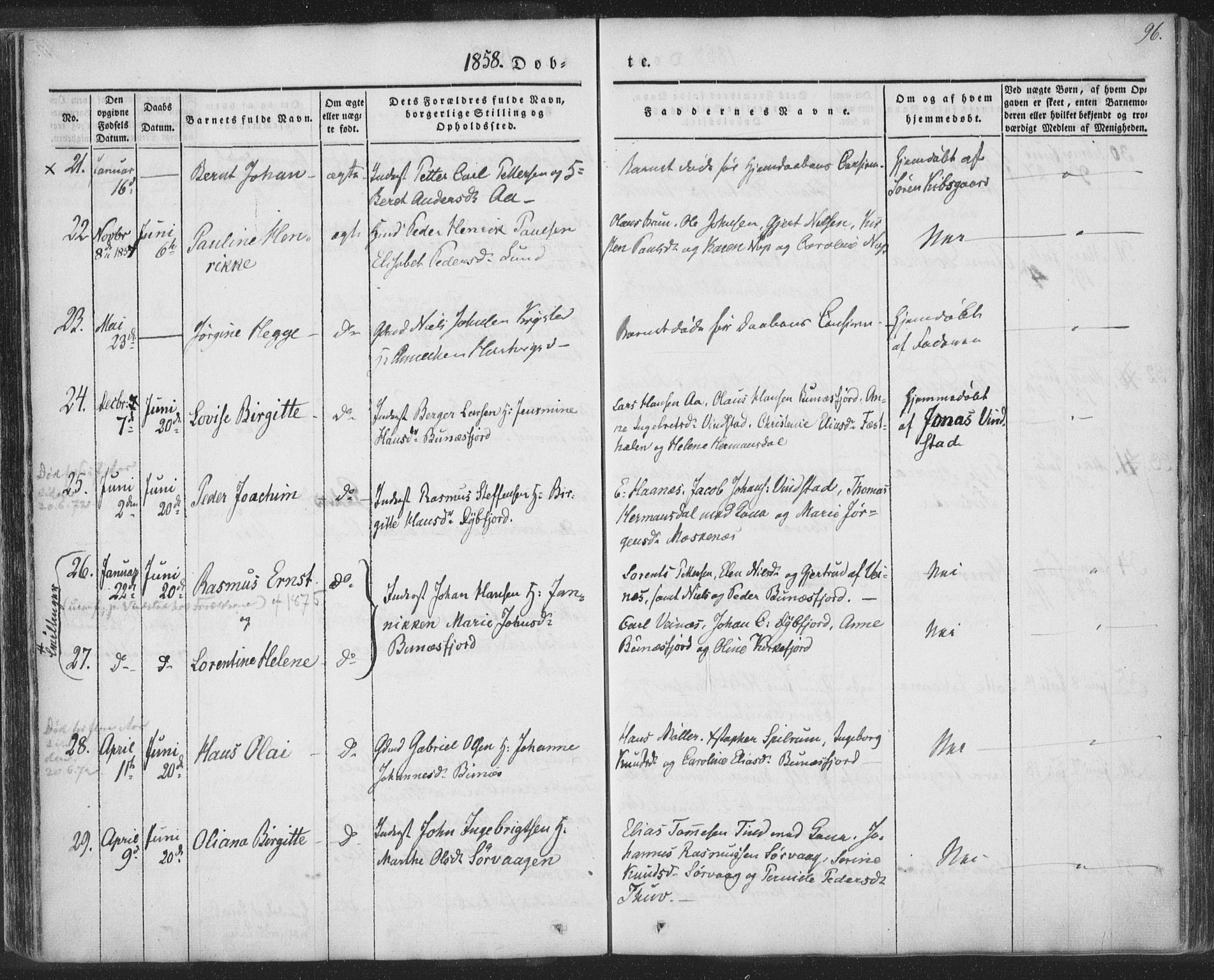 Ministerialprotokoller, klokkerbøker og fødselsregistre - Nordland, AV/SAT-A-1459/885/L1202: Ministerialbok nr. 885A03, 1838-1859, s. 96