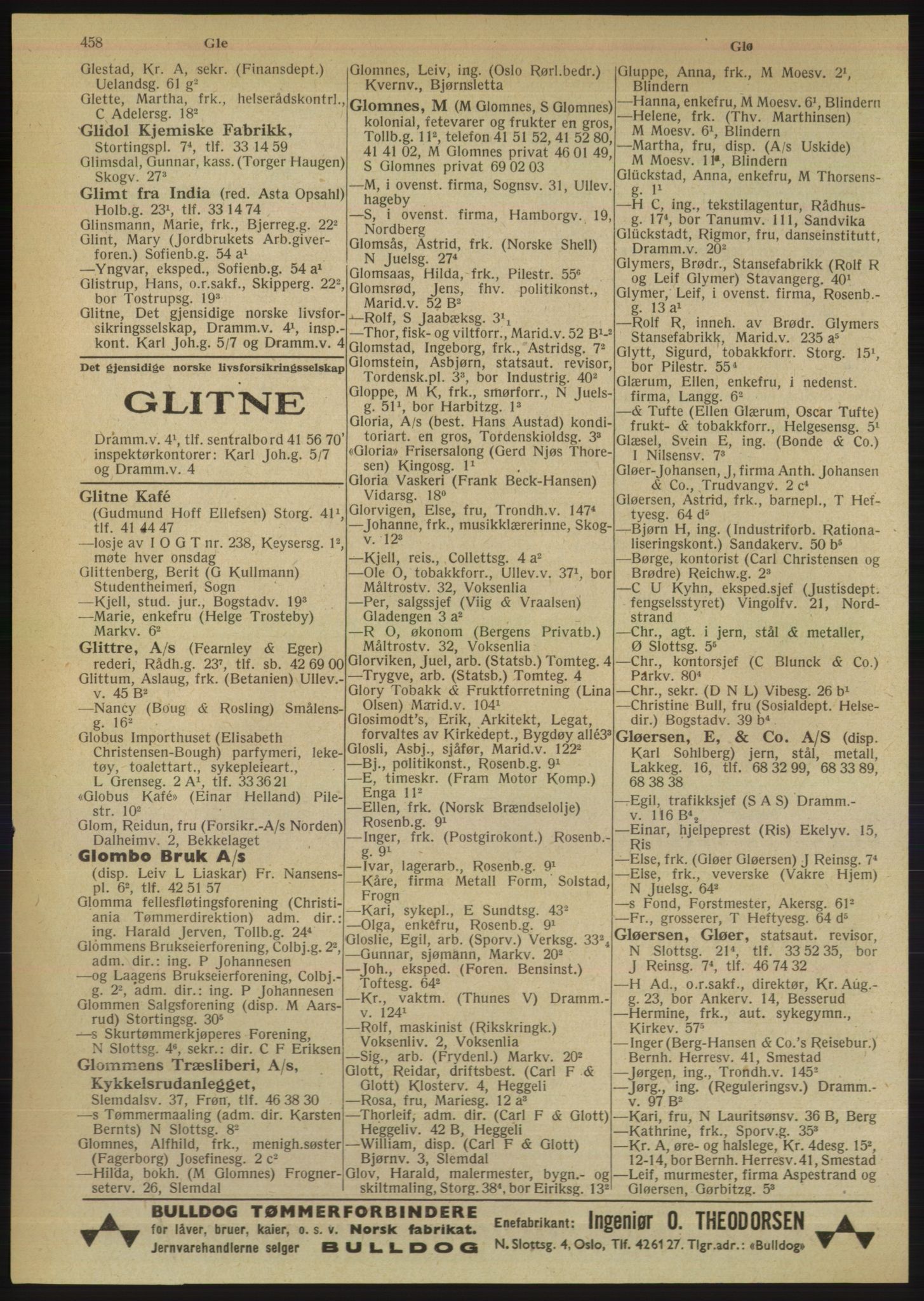 Kristiania/Oslo adressebok, PUBL/-, 1950, s. 458