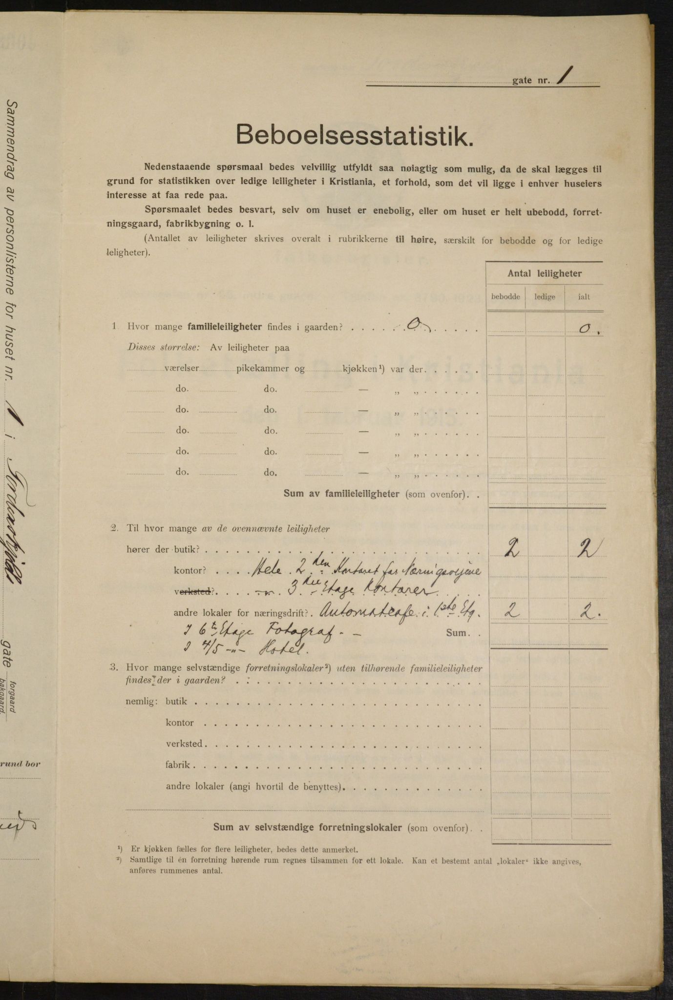 OBA, Kommunal folketelling 1.2.1915 for Kristiania, 1915, s. 114055