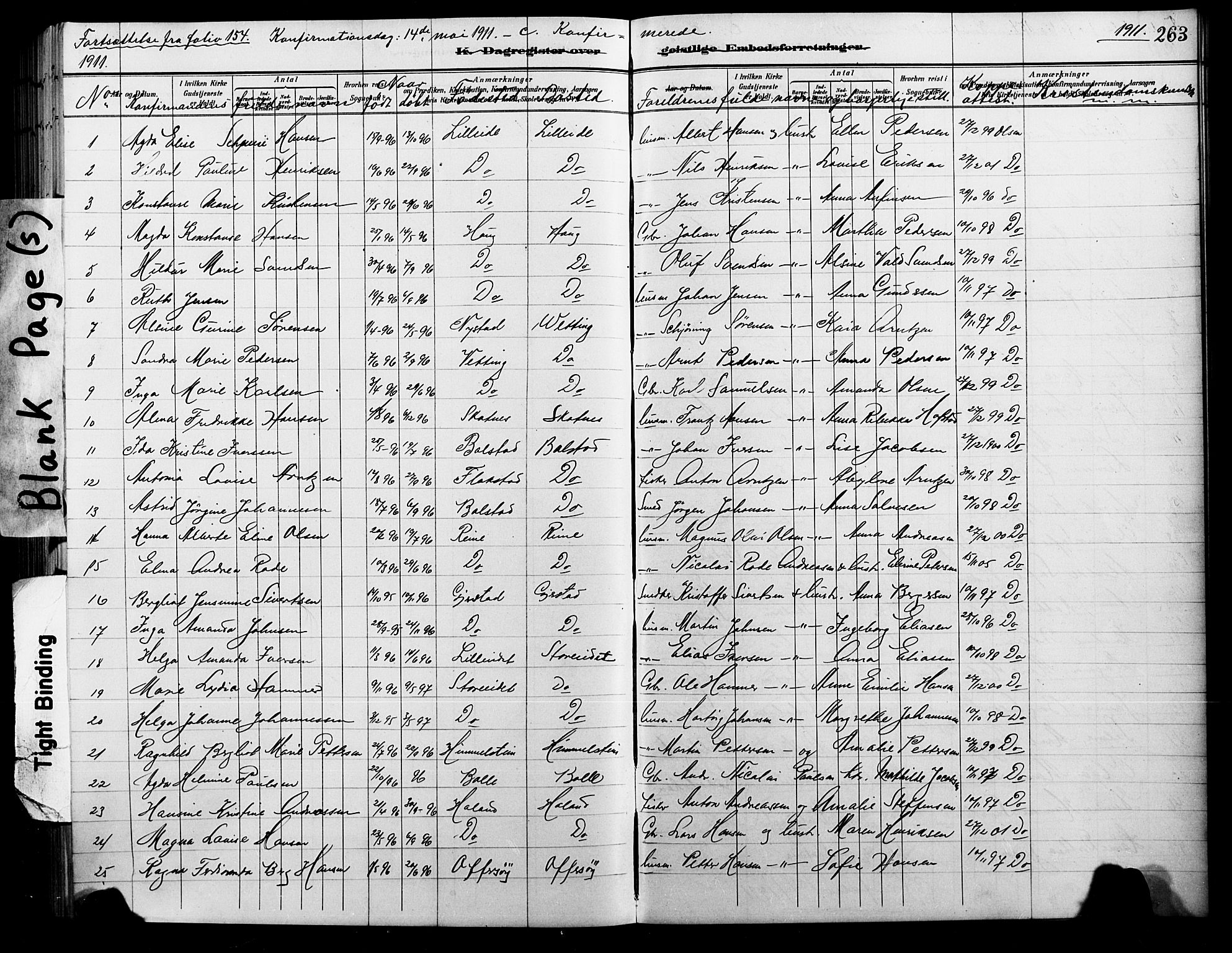 Ministerialprotokoller, klokkerbøker og fødselsregistre - Nordland, AV/SAT-A-1459/881/L1168: Klokkerbok nr. 881C05, 1900-1911, s. 263