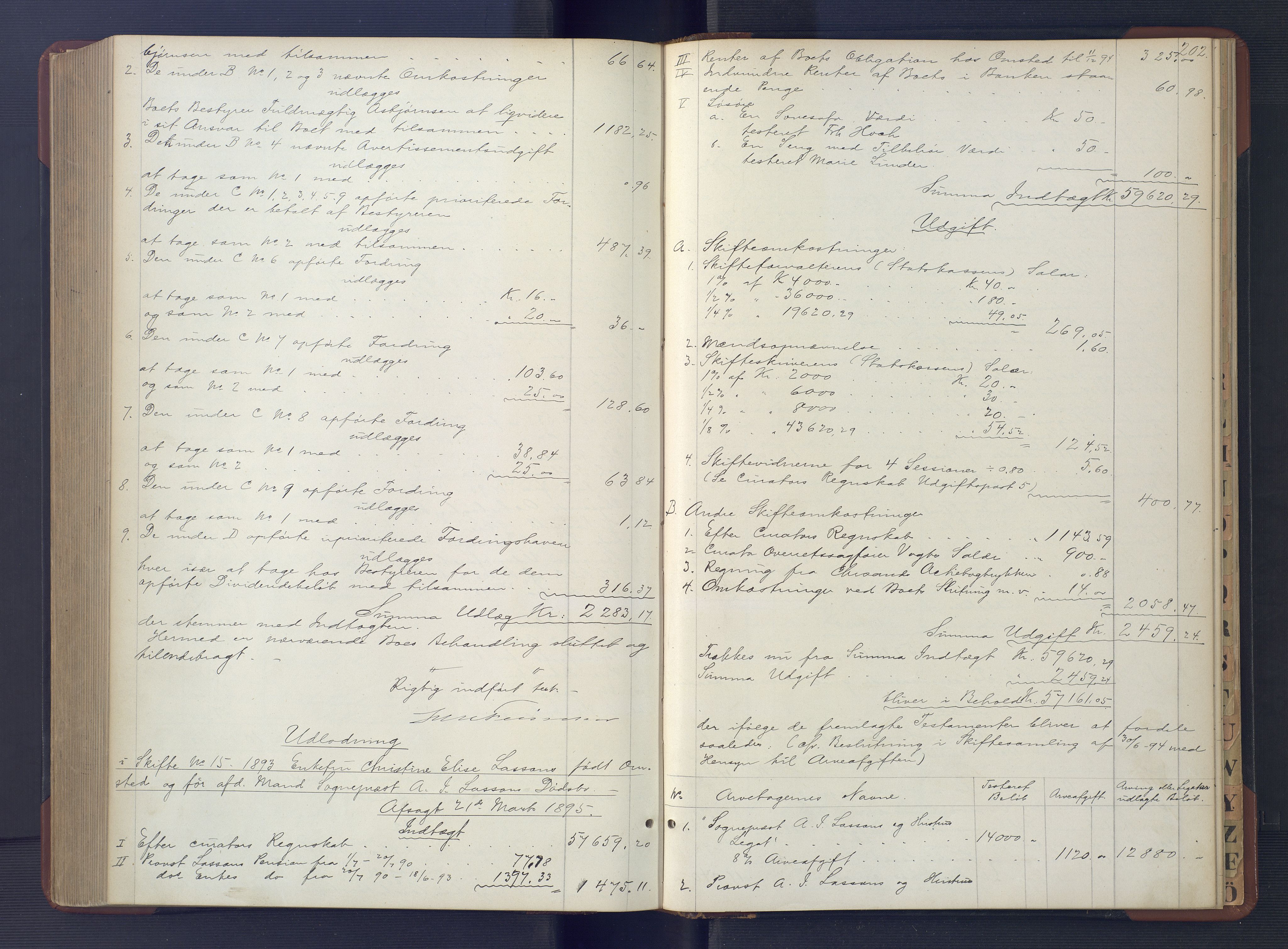 Kristiansand byrett, AV/SAK-1223-0001/H/Hc/L0058: Skifteutlodningsprotokoll nr. 4, med register, 1887-1894, s. 202