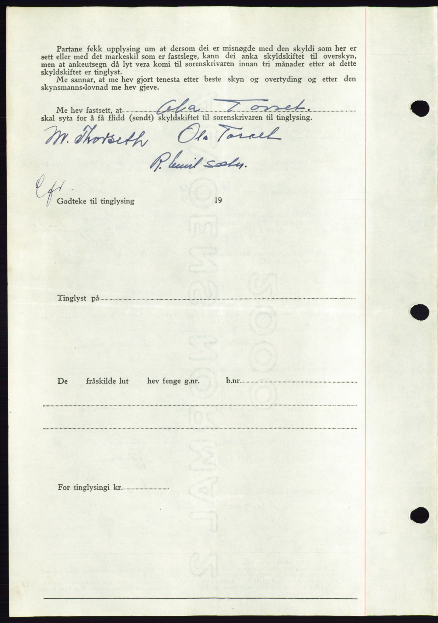 Søre Sunnmøre sorenskriveri, AV/SAT-A-4122/1/2/2C/L0078: Pantebok nr. 4A, 1946-1946, Dagboknr: 1035/1946