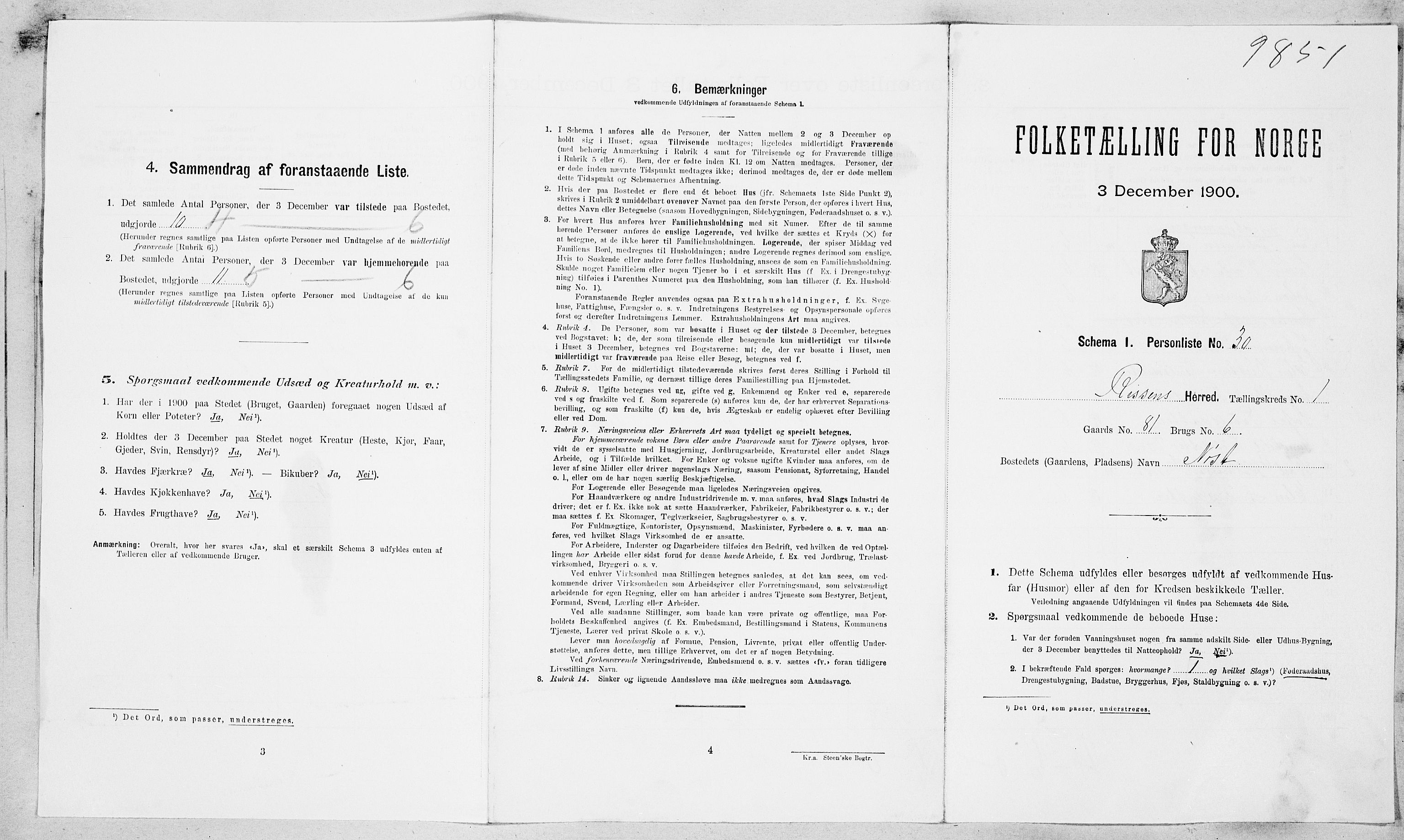 SAT, Folketelling 1900 for 1624 Rissa herred, 1900, s. 148