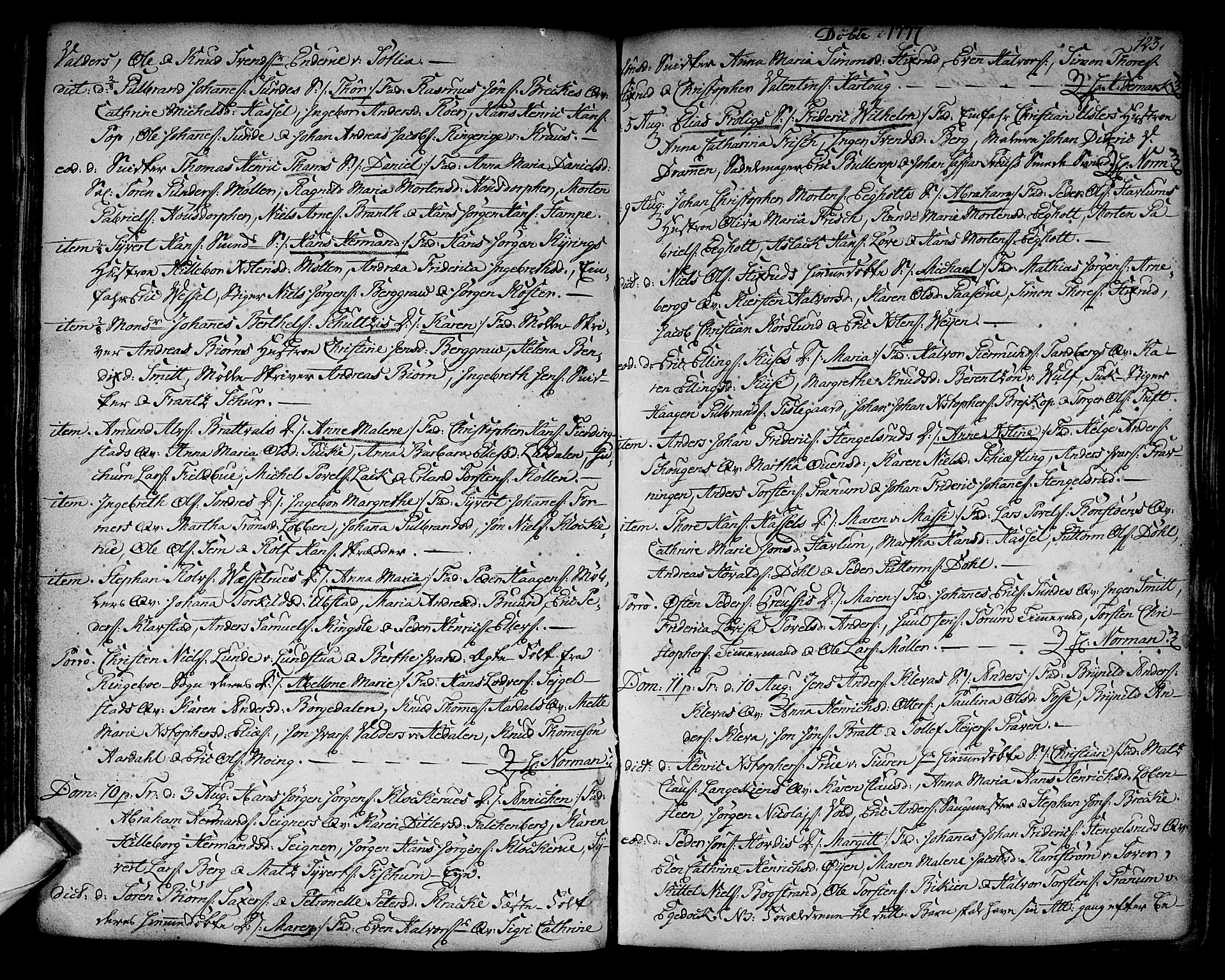 Kongsberg kirkebøker, SAKO/A-22/F/Fa/L0005: Ministerialbok nr. I 5, 1769-1782, s. 123