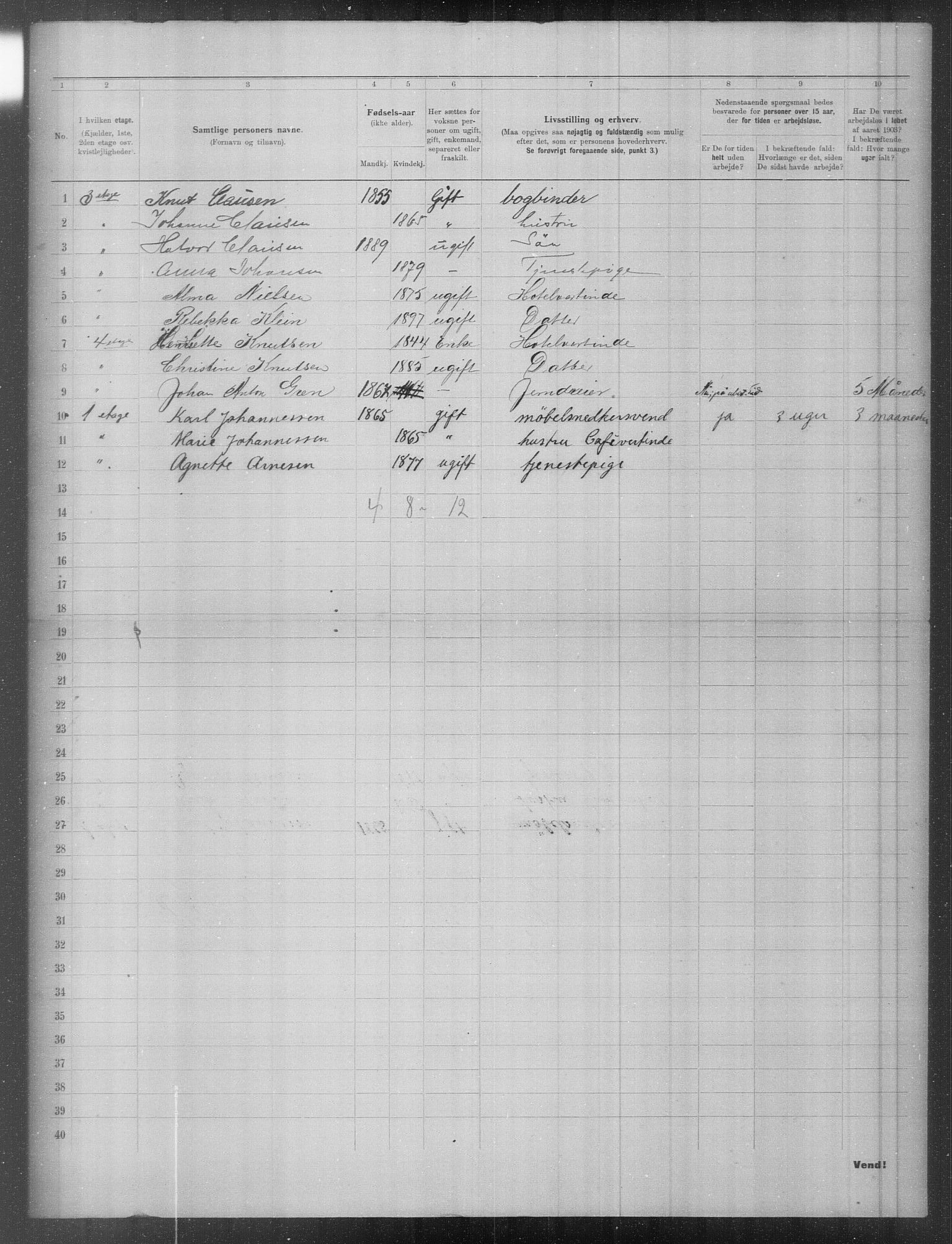 OBA, Kommunal folketelling 31.12.1903 for Kristiania kjøpstad, 1903, s. 9556