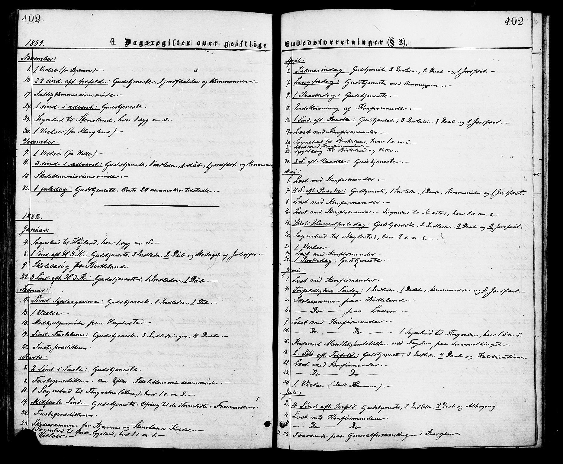 Hægebostad sokneprestkontor, SAK/1111-0024/F/Fa/Faa/L0005: Ministerialbok nr. A 5, 1864-1886, s. 402