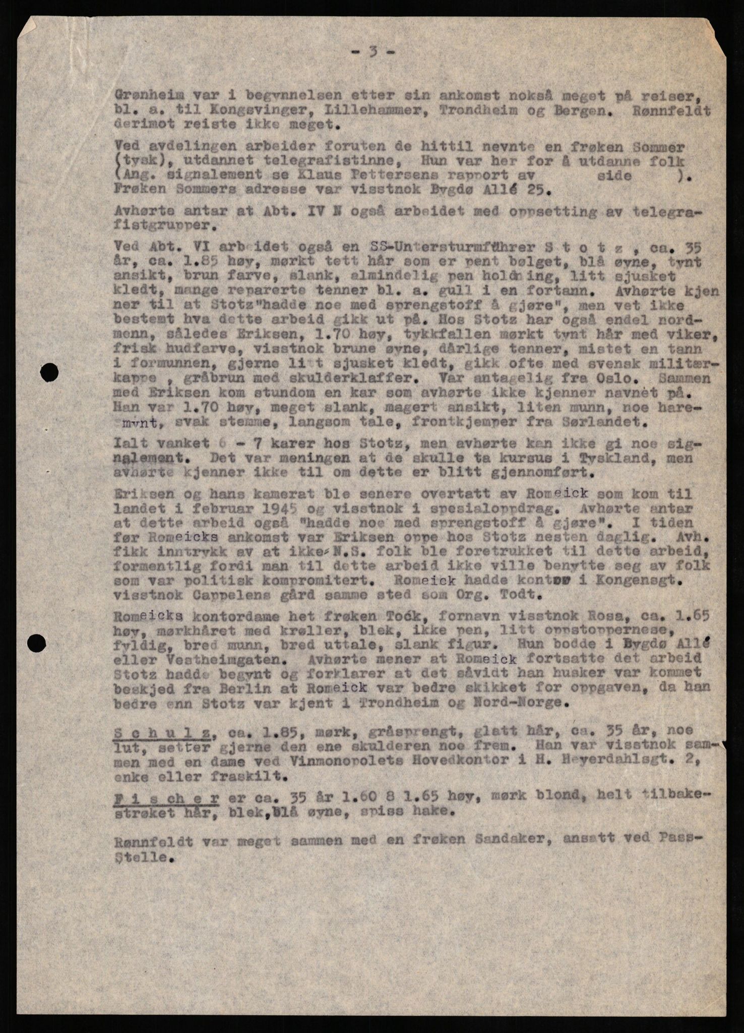 Forsvaret, Forsvarets overkommando II, AV/RA-RAFA-3915/D/Db/L0022: CI Questionaires. Tyske okkupasjonsstyrker i Norge. Tyskere., 1945-1946, s. 392