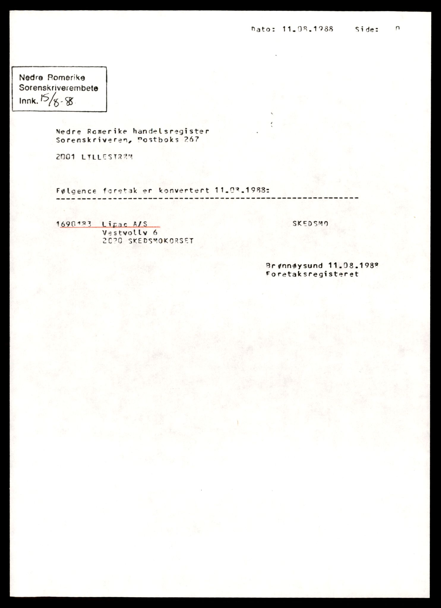 Nedre Romerike sorenskriveri, SAT/A-10469/K/Ke/Ked/L0013: Enkeltmannsforetak, aksjeselskap og andelslag, Lip - Lø, 1944-1989