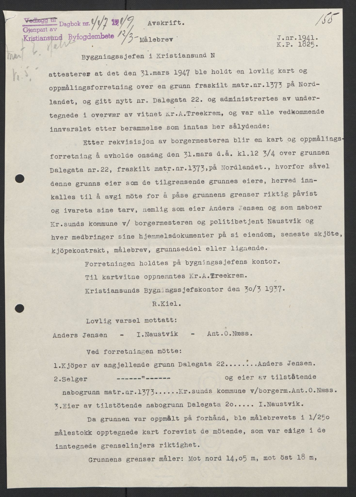 Kristiansund byfogd, AV/SAT-A-4587/A/27: Pantebok nr. 42, 1947-1950, Dagboknr: 447/1949