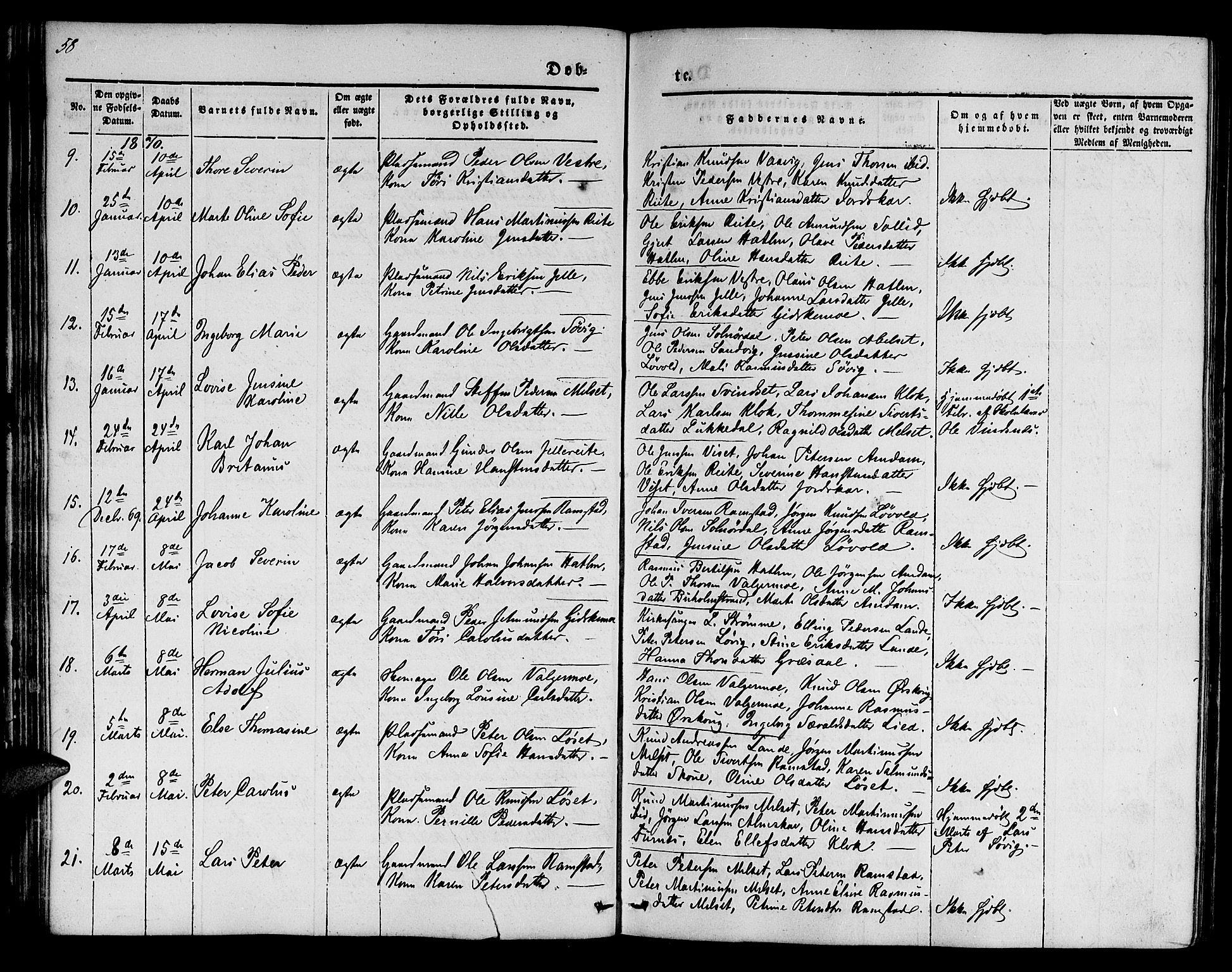 Ministerialprotokoller, klokkerbøker og fødselsregistre - Møre og Romsdal, SAT/A-1454/522/L0324: Klokkerbok nr. 522C03, 1854-1871, s. 58