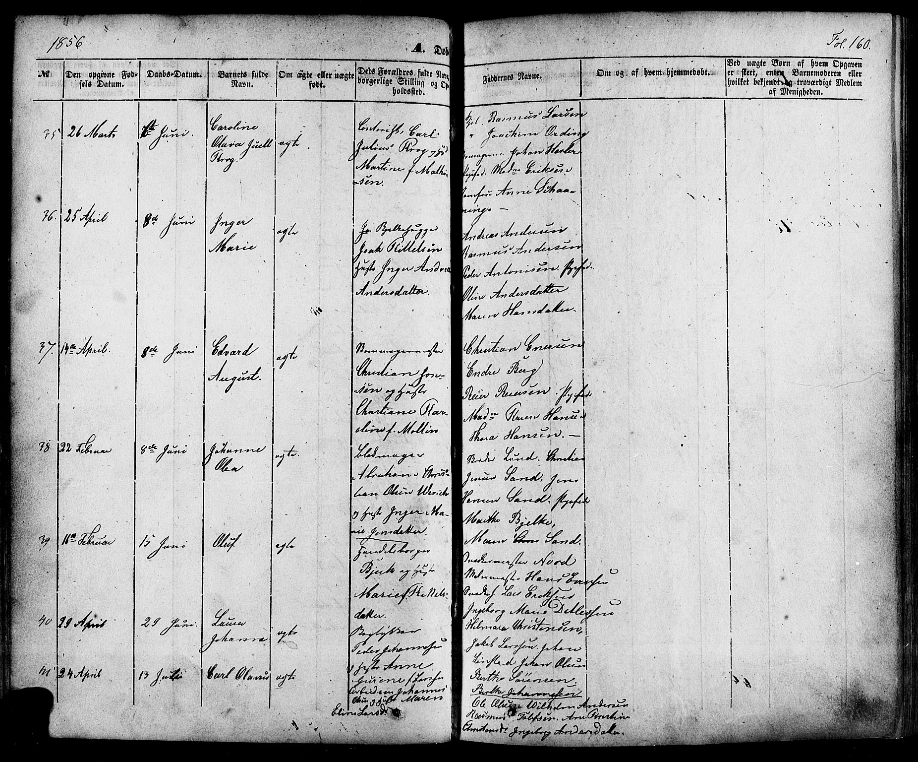 Skien kirkebøker, AV/SAKO-A-302/F/Fa/L0006a: Ministerialbok nr. 6A, 1843-1856, s. 160