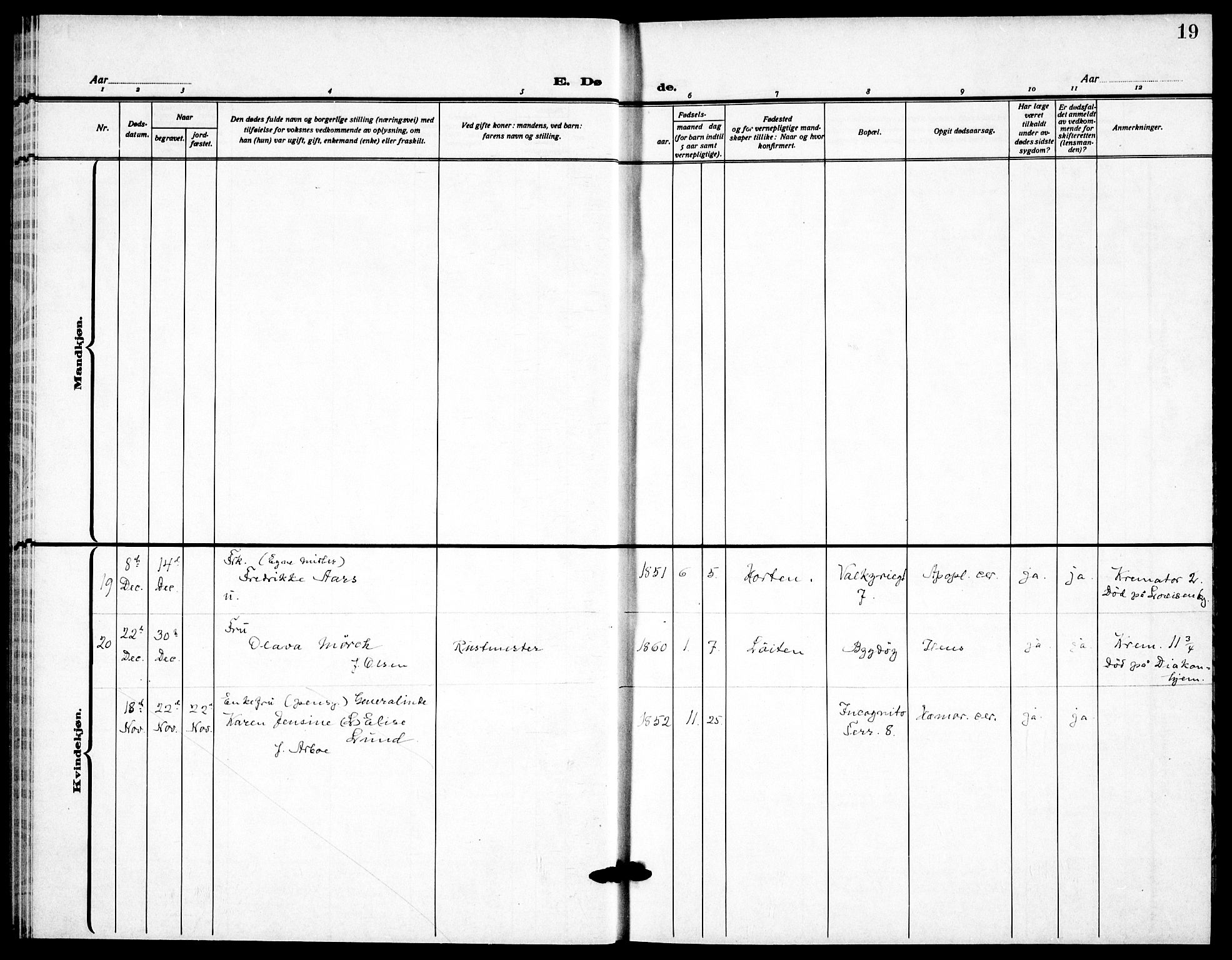 Garnisonsmenigheten Kirkebøker, SAO/A-10846/F/Fa/L0020: Ministerialbok nr. 20, 1930-1938, s. 19
