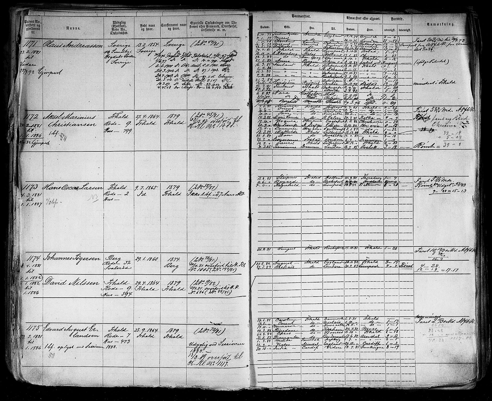 Halden mønstringskontor, AV/SAO-A-10569a/F/Fc/Fca/L0003: Annotasjonsrulle, 1875-1910, s. 44