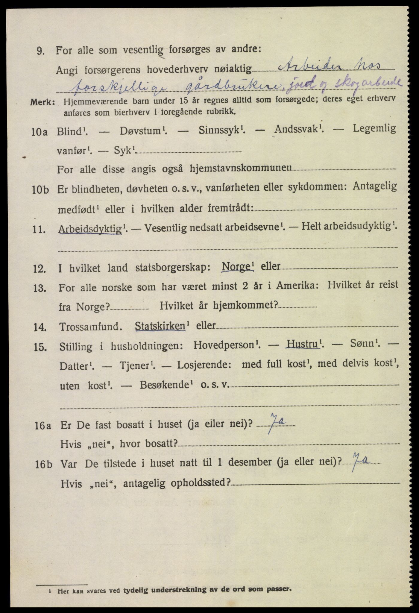 SAK, Folketelling 1920 for 0936 Hornnes herred, 1920, s. 1574