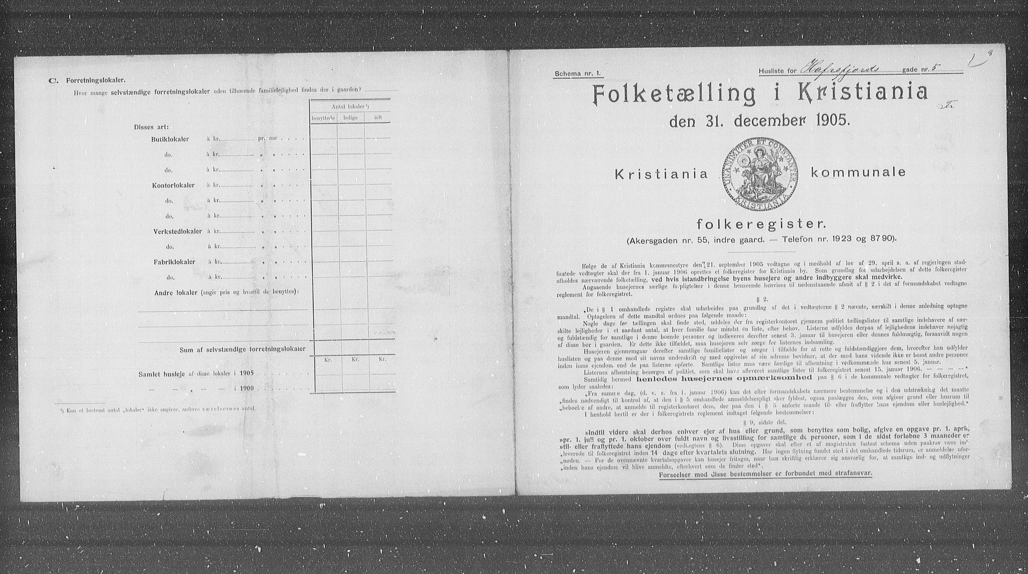 OBA, Kommunal folketelling 31.12.1905 for Kristiania kjøpstad, 1905, s. 18839