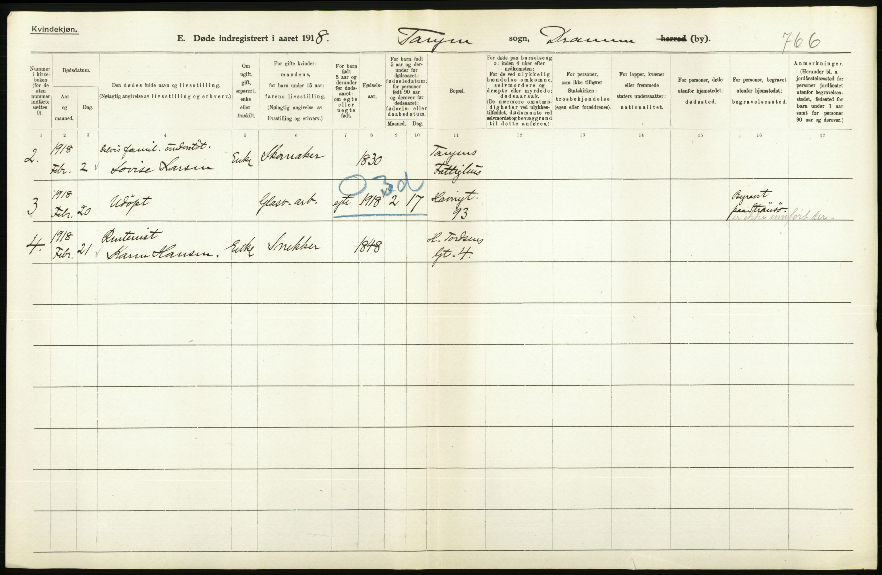 Statistisk sentralbyrå, Sosiodemografiske emner, Befolkning, AV/RA-S-2228/D/Df/Dfb/Dfbh/L0020: Buskerud fylke: Døde. Bygder og byer., 1918, s. 580