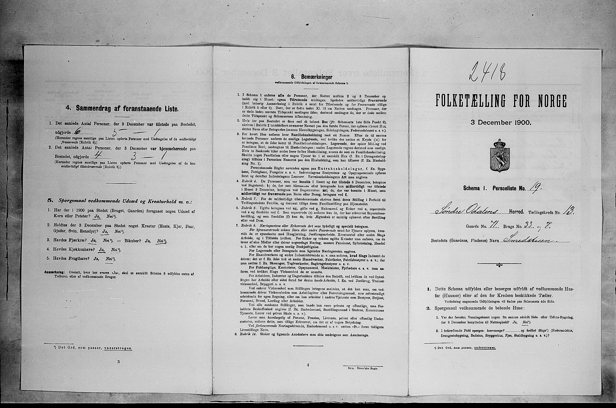 SAH, Folketelling 1900 for 0419 Sør-Odal herred, 1900, s. 1783