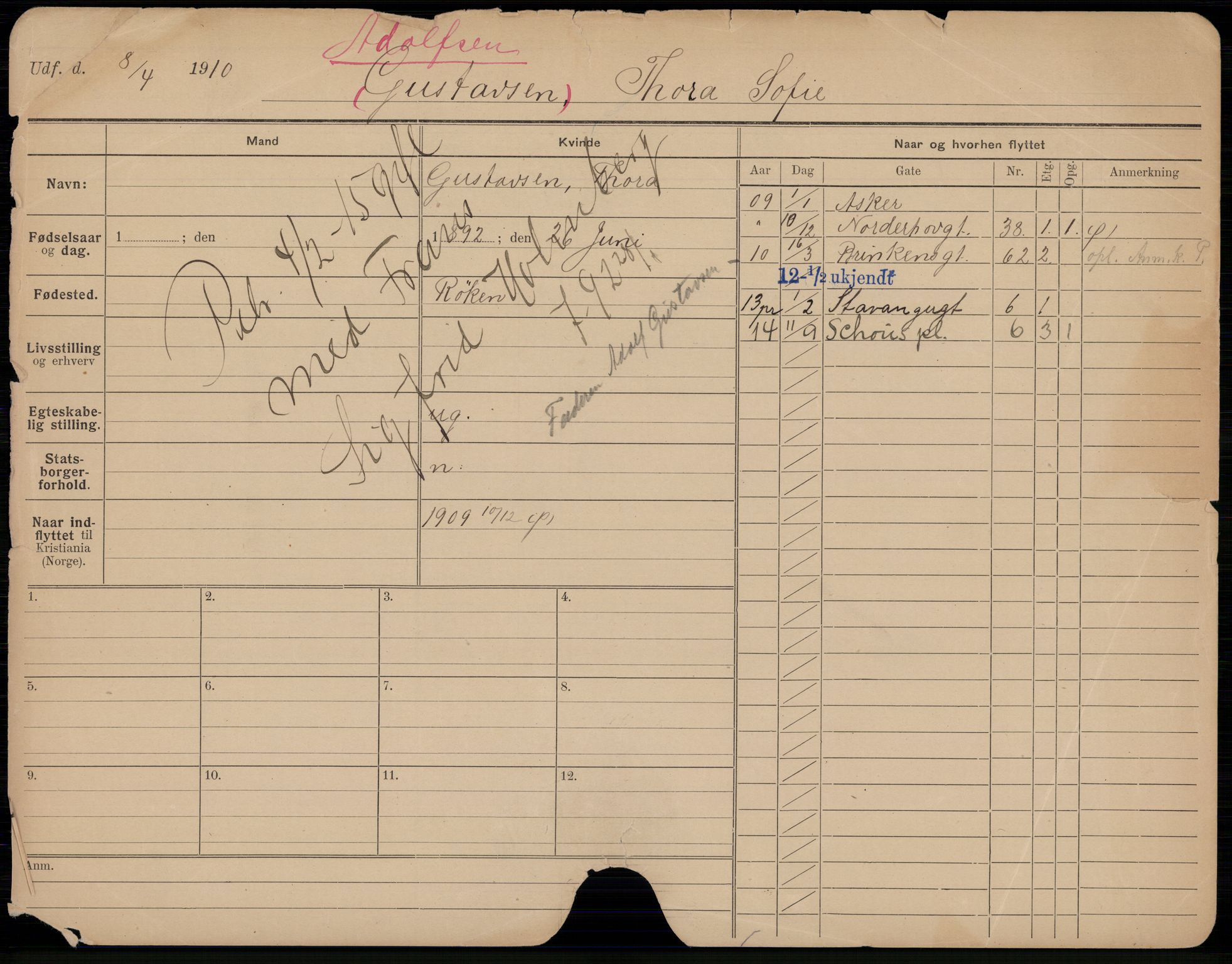 Oslo folkeregister, Registerkort, SAO/A-11715/K/Kb/L0022: A - H, 1915