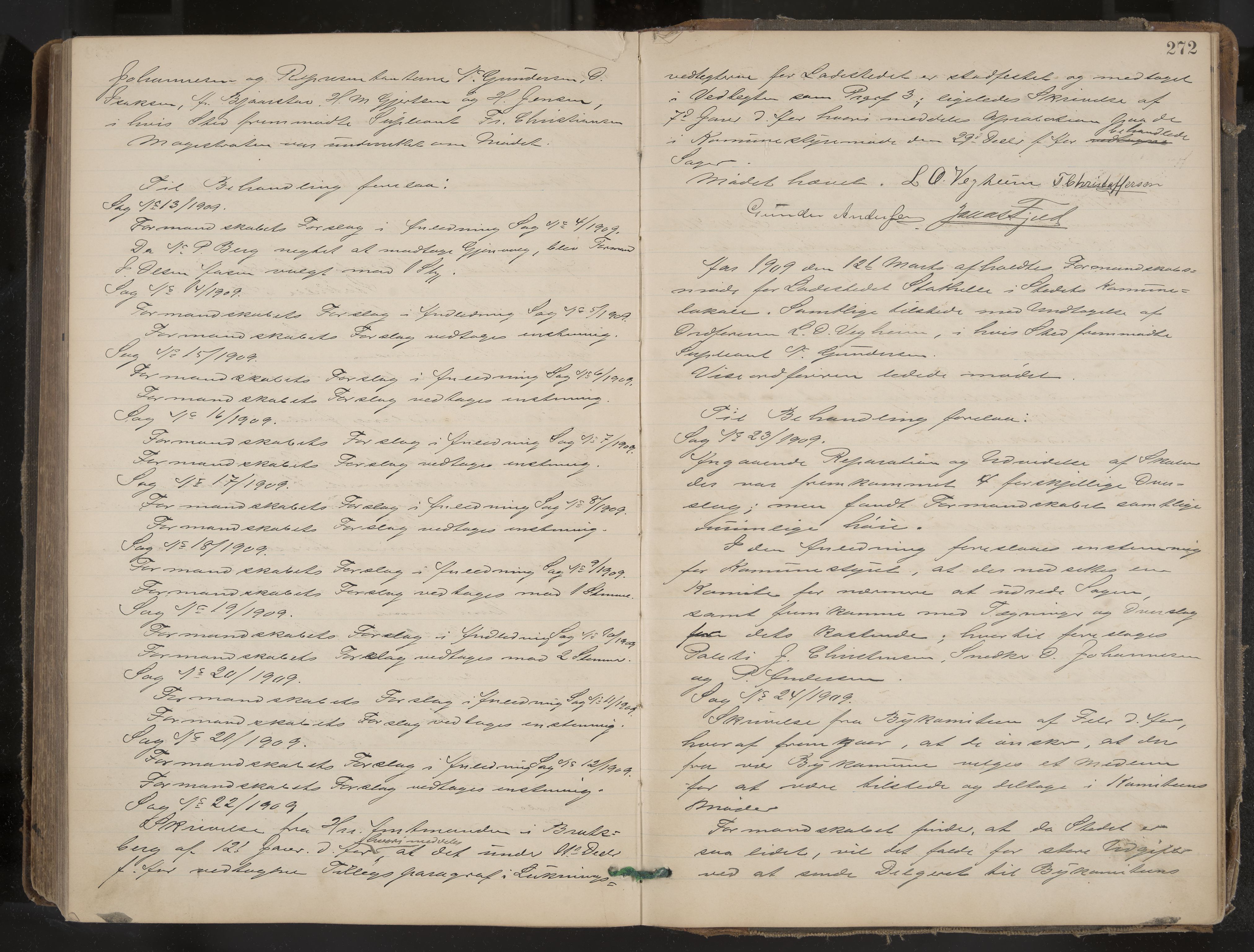 Stathelle formannskap og sentraladministrasjon, IKAK/0803021/A/L0002: Møtebok, 1892-1909, s. 272