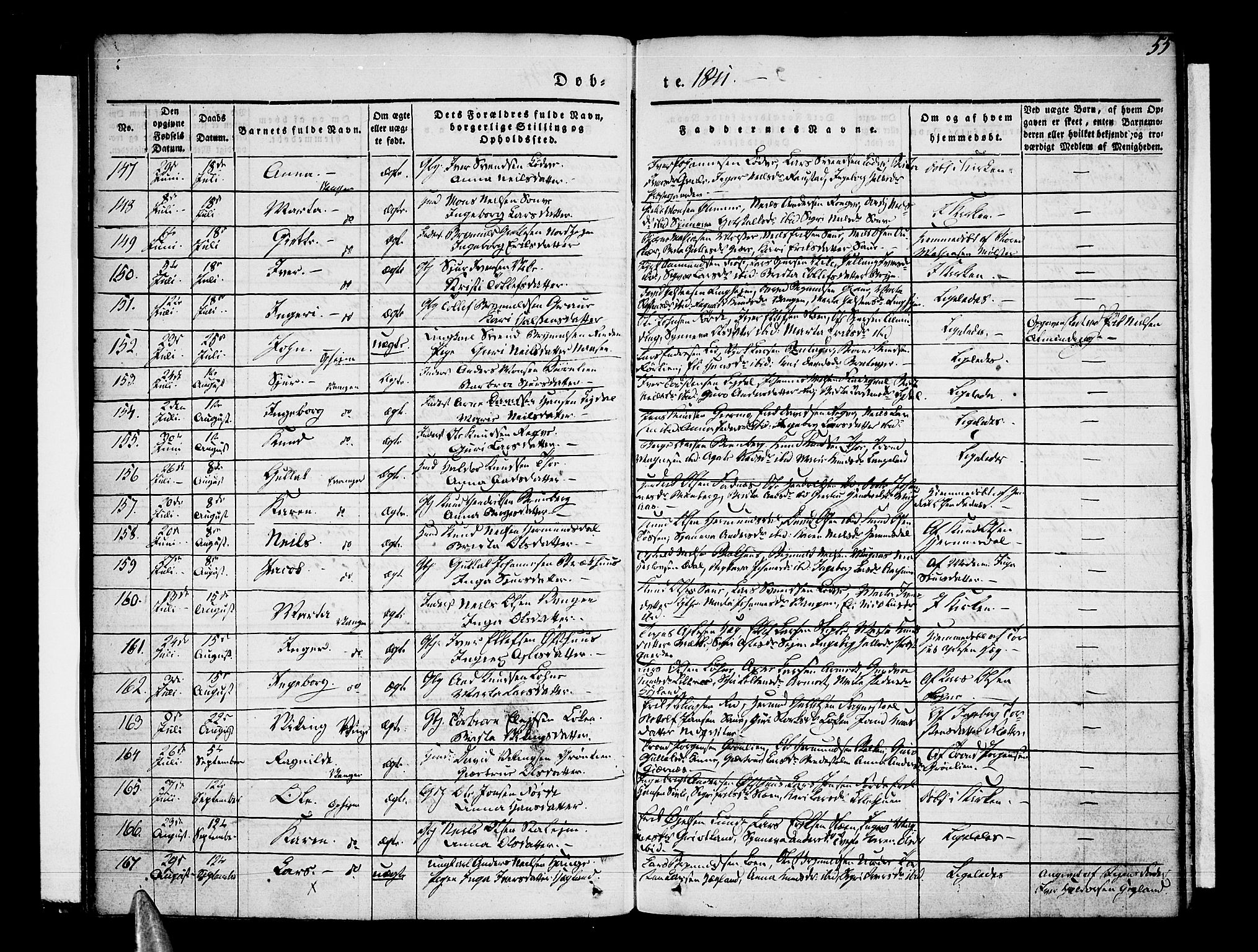 Voss sokneprestembete, AV/SAB-A-79001/H/Haa: Ministerialbok nr. A 13, 1836-1851, s. 55
