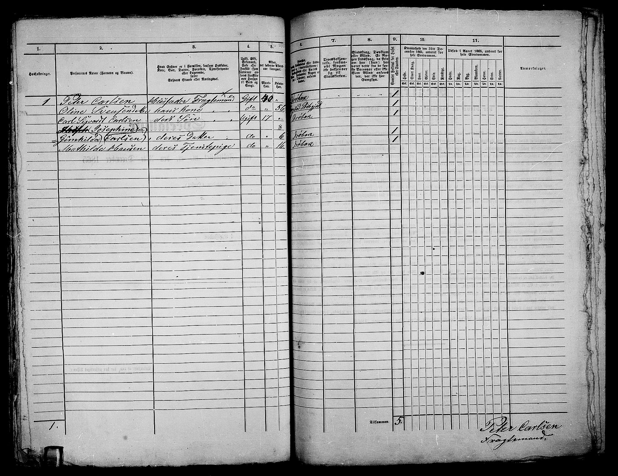 RA, Folketelling 1865 for 0203B Drøbak prestegjeld, Drøbak kjøpstad, 1865, s. 368