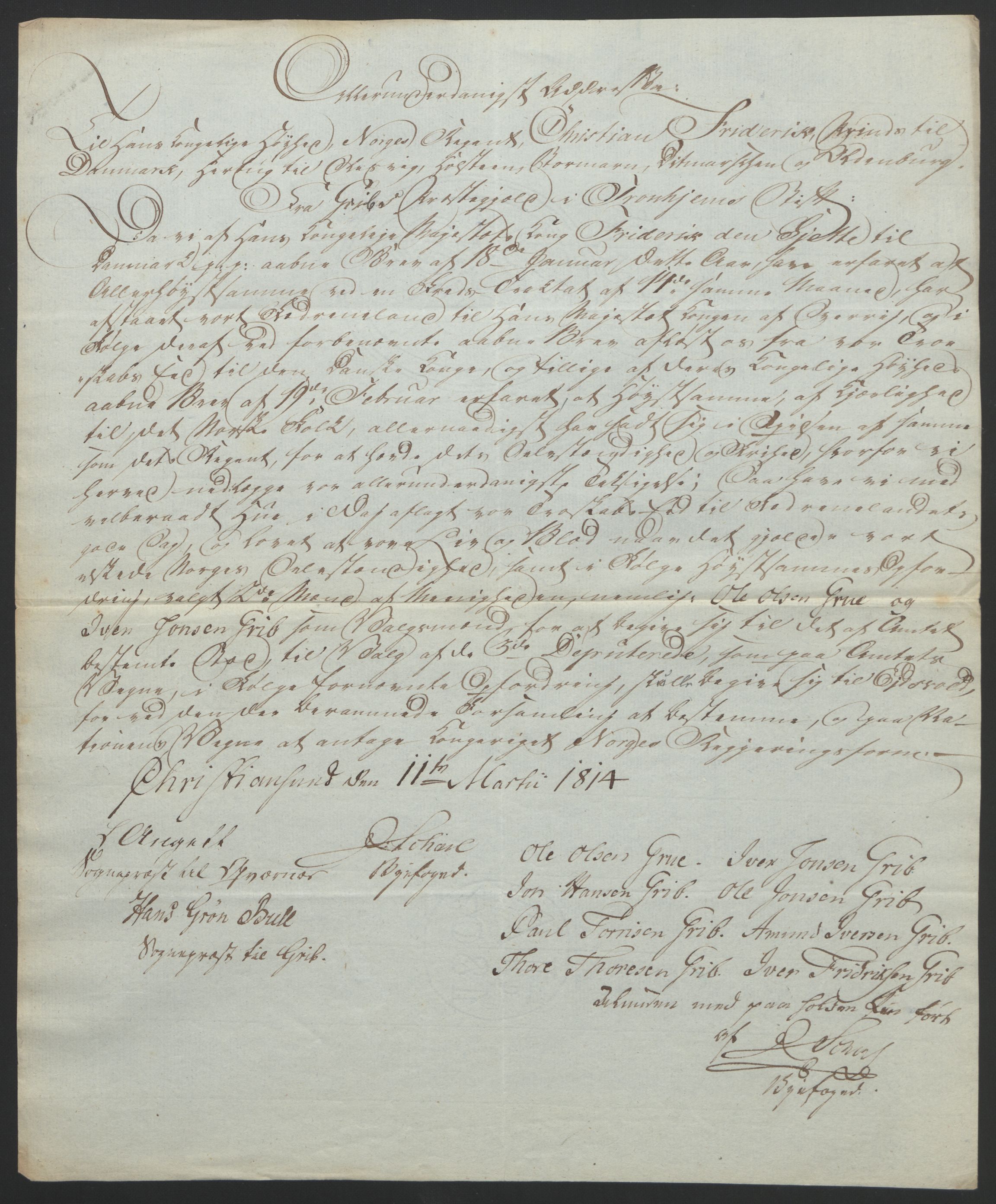Statsrådssekretariatet, AV/RA-S-1001/D/Db/L0008: Fullmakter for Eidsvollsrepresentantene i 1814. , 1814, s. 371