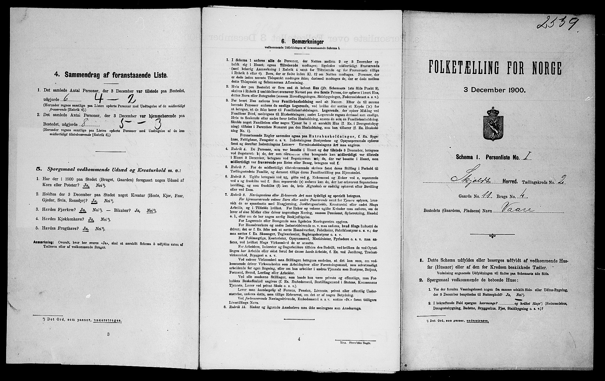 SAST, Folketelling 1900 for 1154 Skjold herred, 1900, s. 198