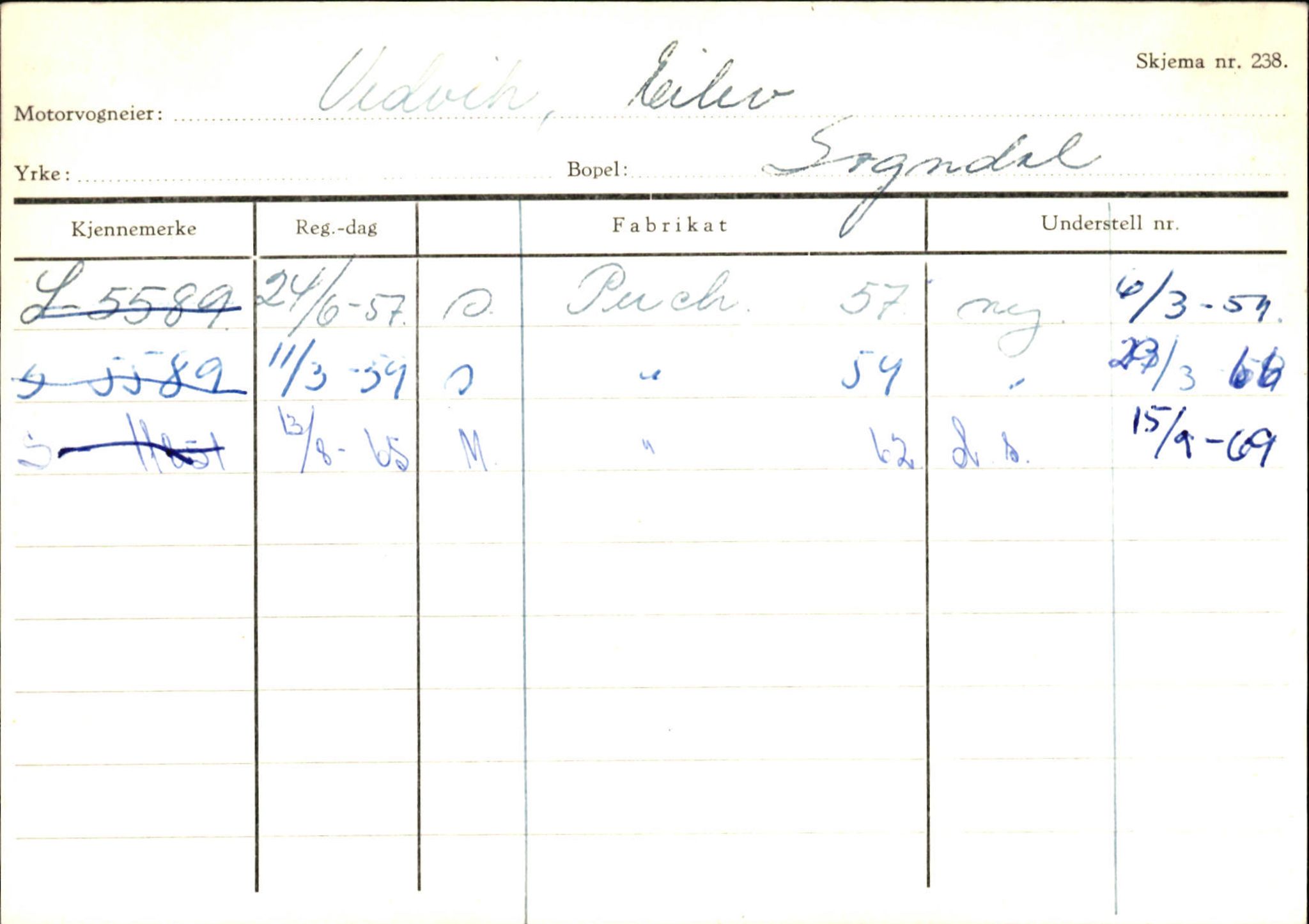 Statens vegvesen, Sogn og Fjordane vegkontor, AV/SAB-A-5301/4/F/L0125: Eigarregister Sogndal V-Å. Aurland A-Å. Fjaler A-N, 1945-1975, s. 40