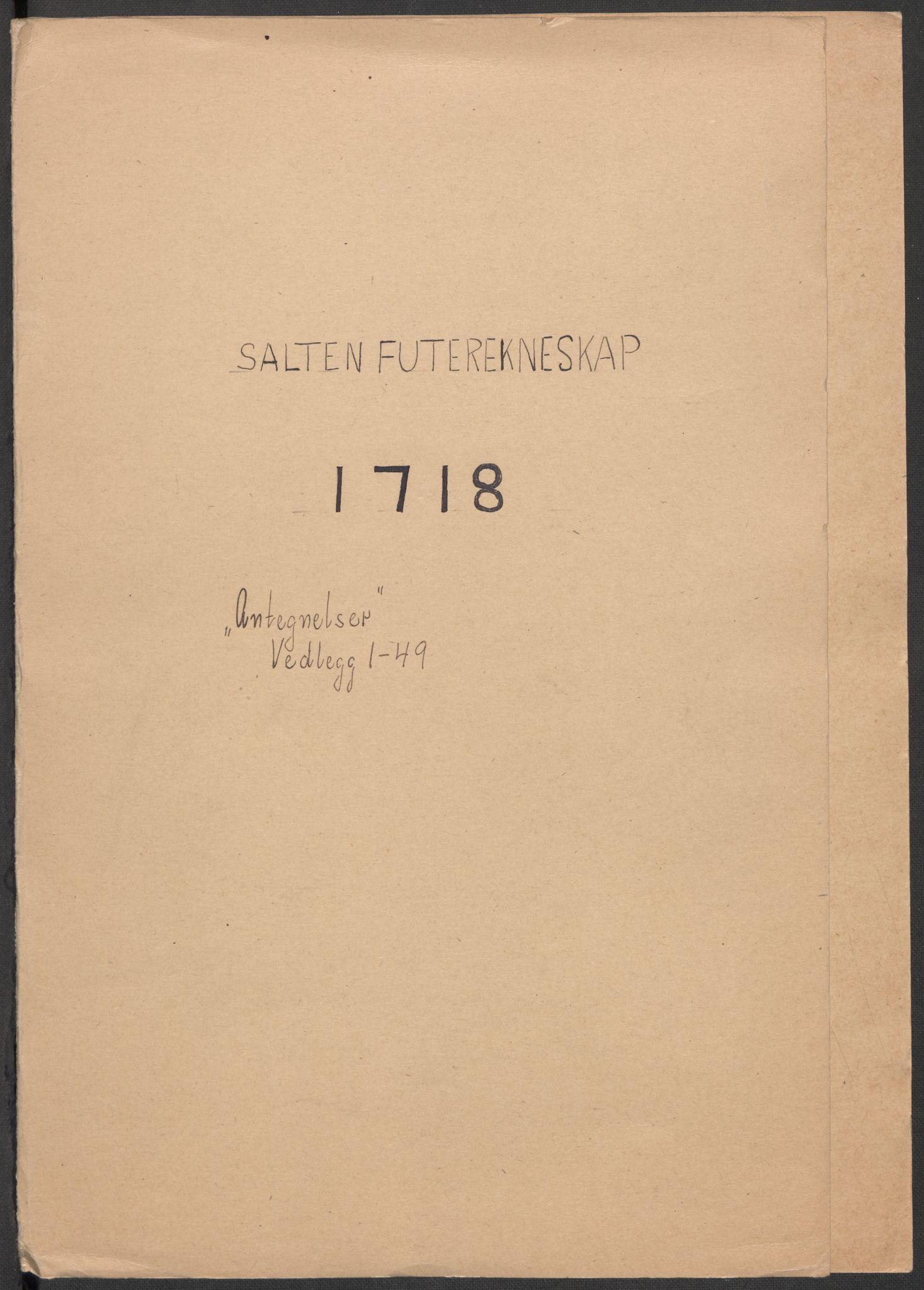 Rentekammeret inntil 1814, Reviderte regnskaper, Fogderegnskap, RA/EA-4092/R66/L4588: Fogderegnskap Salten, 1718, s. 2