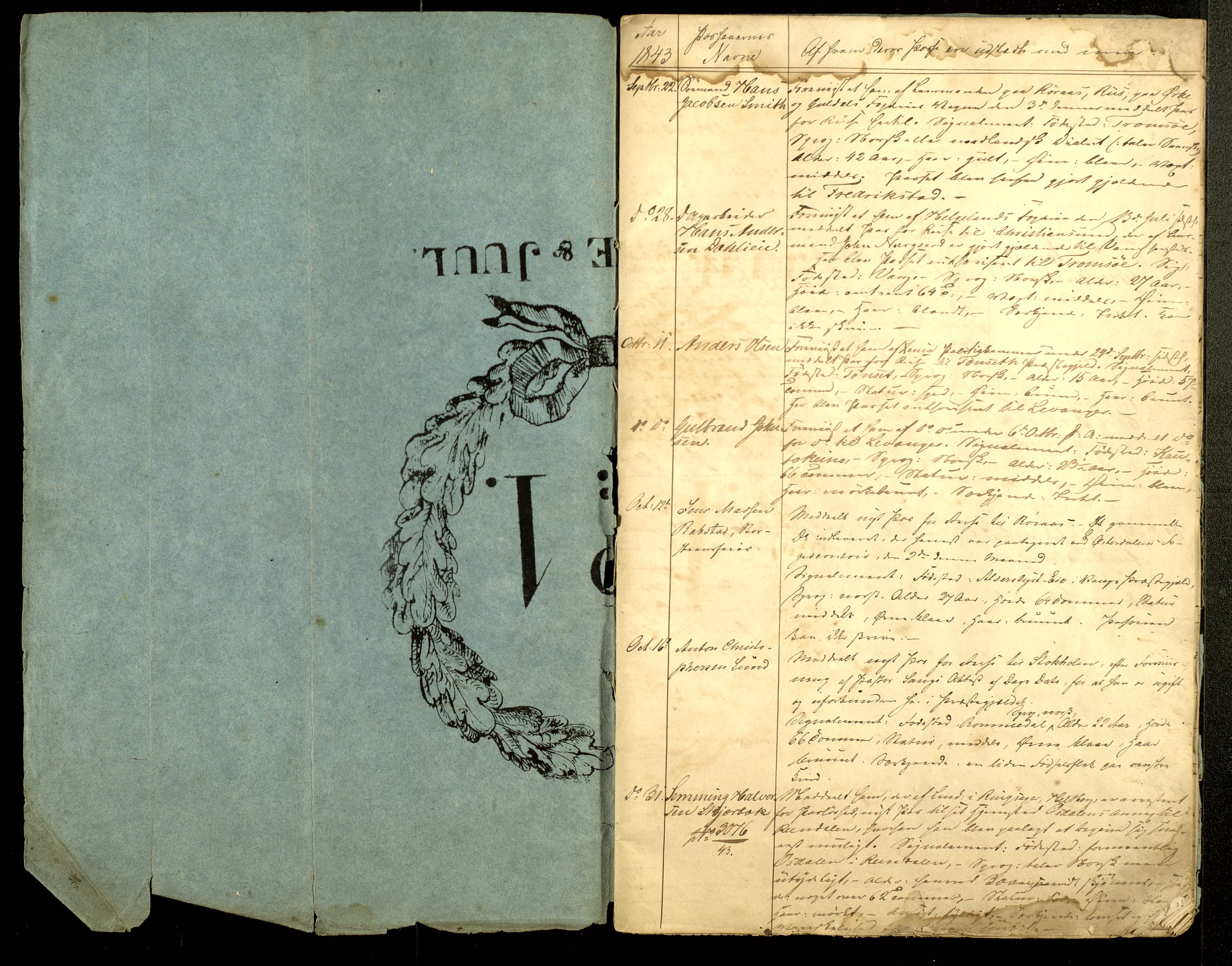 Hedemarken fogderi, SAH/FOGDH-001/L/La/0003 / Passjournal, 1843-1850