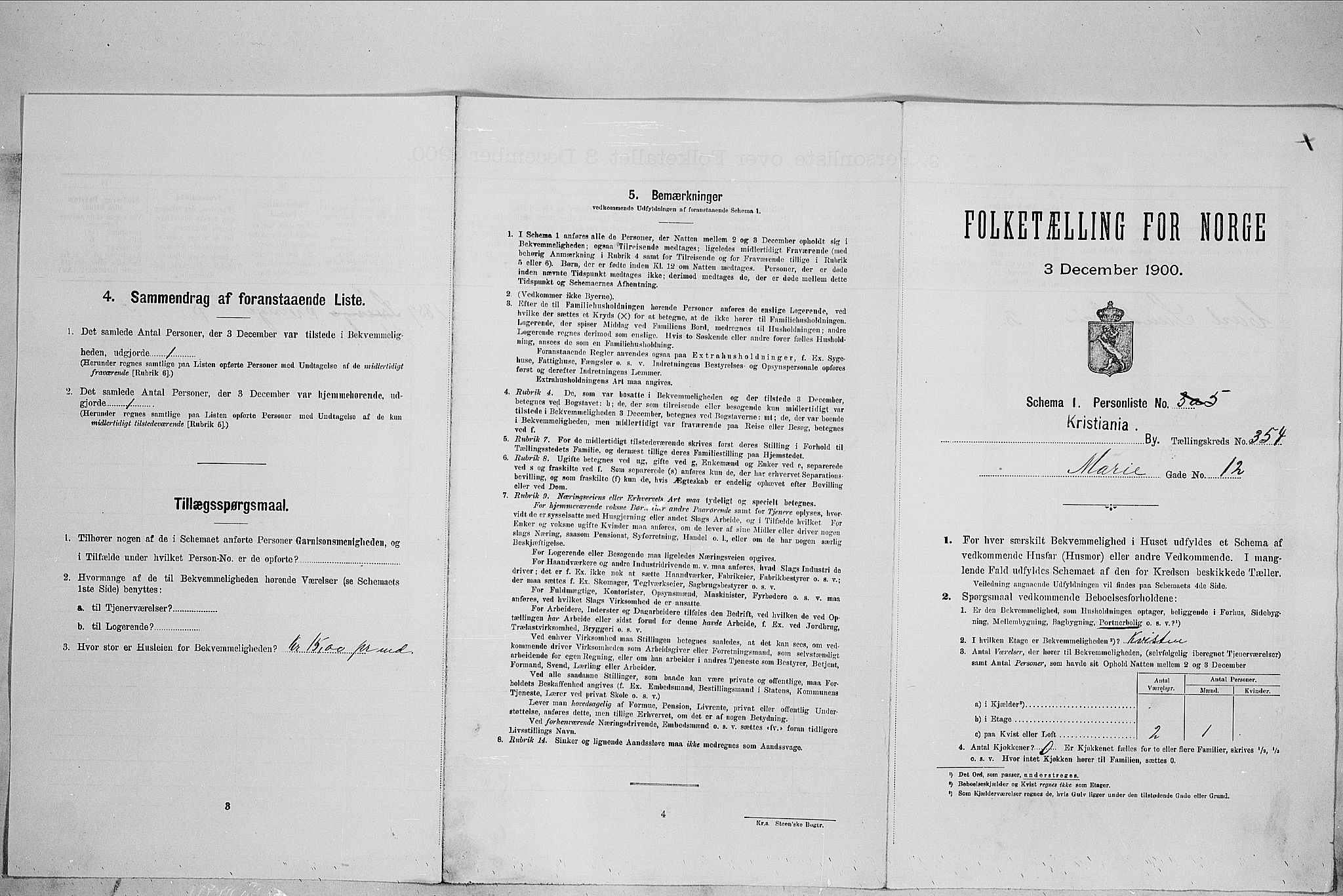 SAO, Folketelling 1900 for 0301 Kristiania kjøpstad, 1900, s. 57254