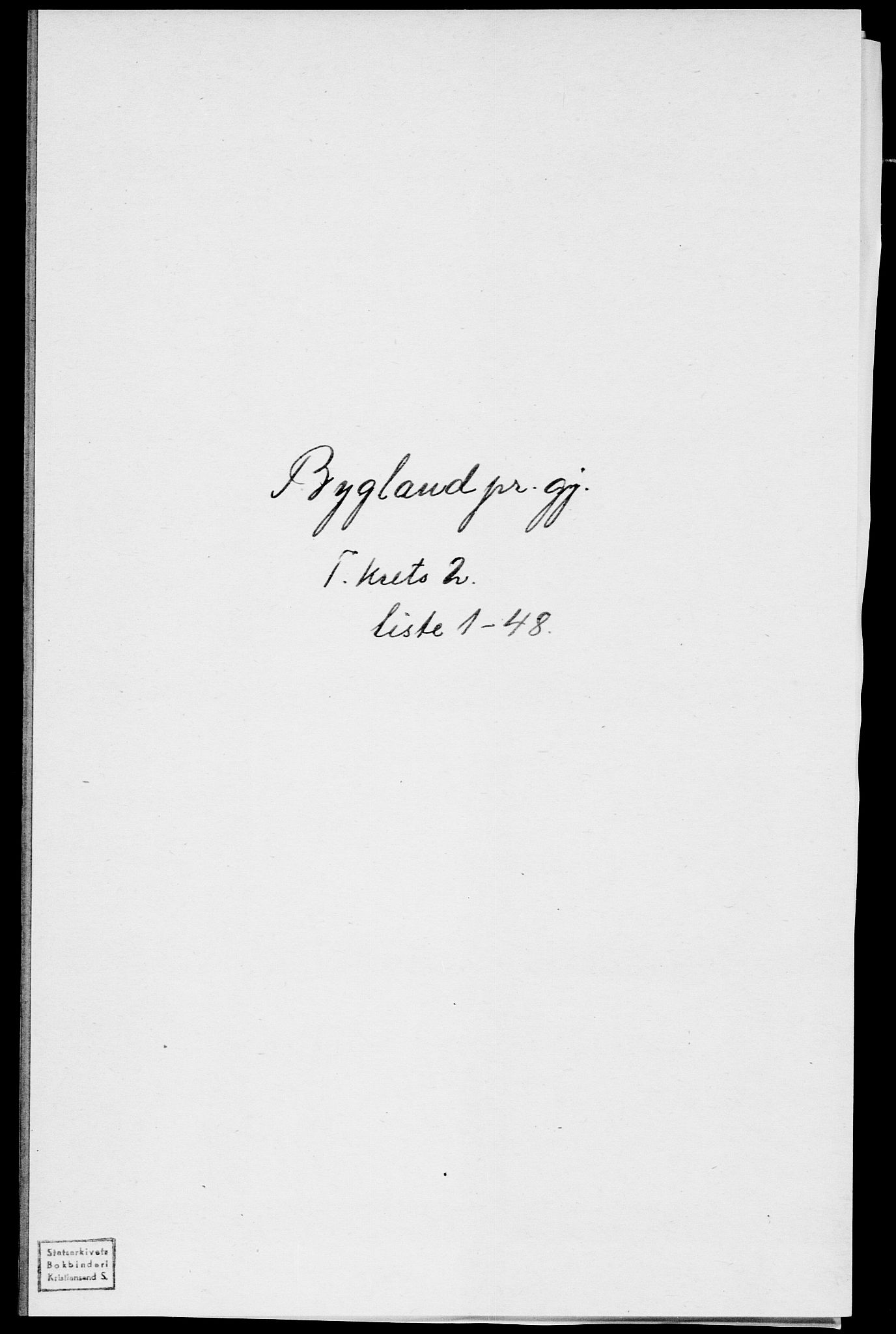 SAK, Folketelling 1875 for 0938P Bygland prestegjeld, 1875, s. 129